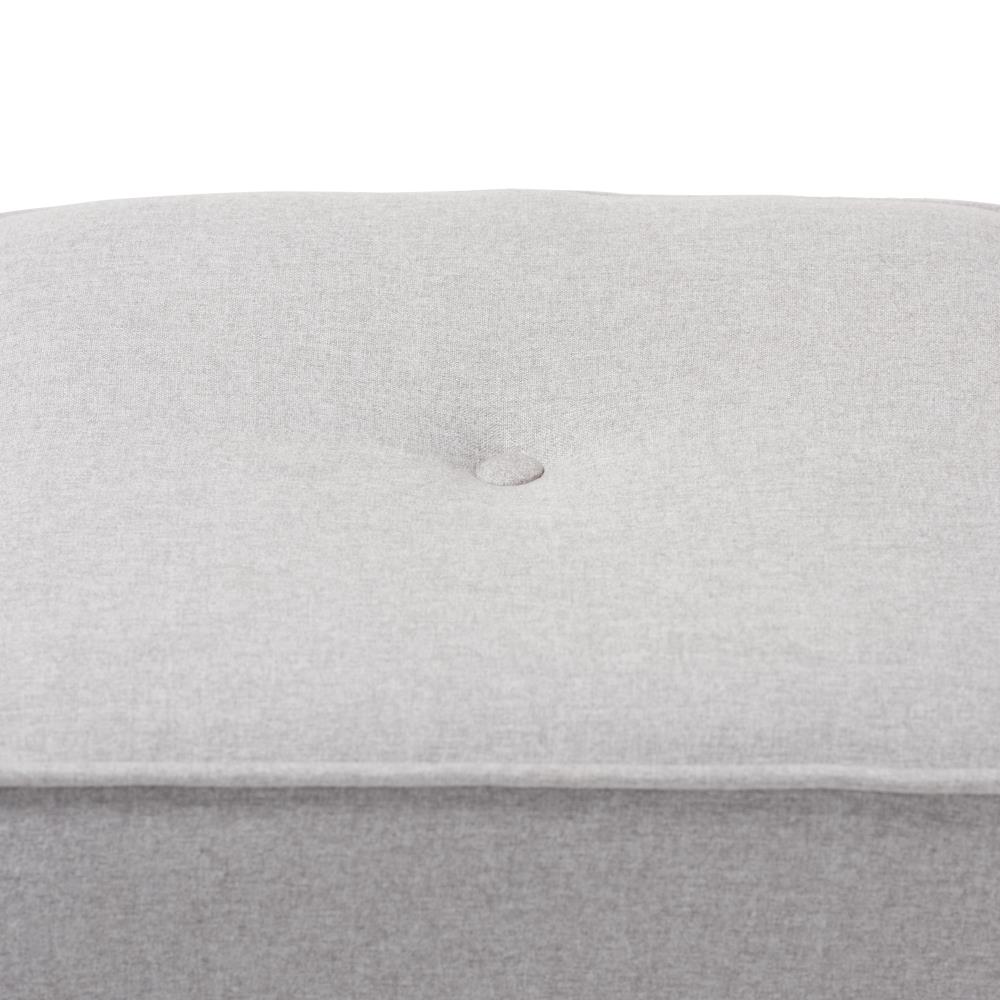 Corinne Light Gray Tufted Fabric Upholstered Ottoman
