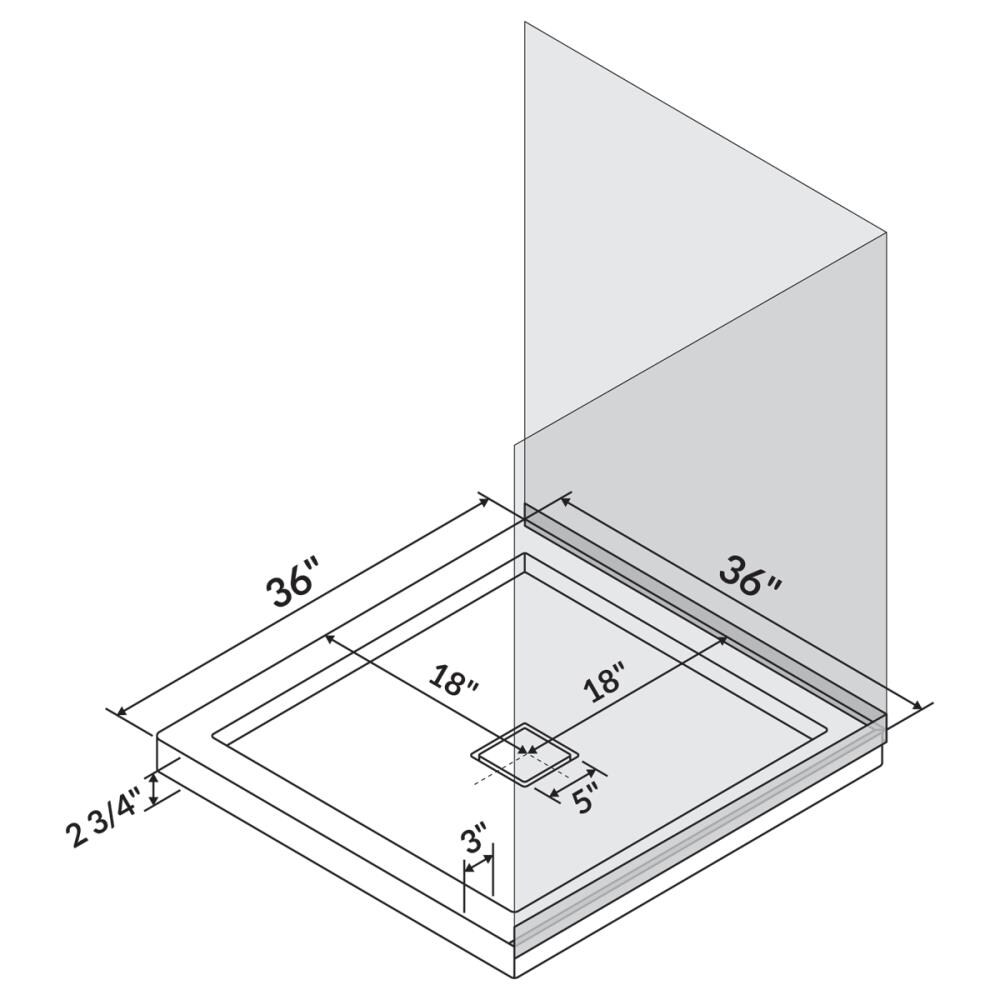 LessCare LSB3636C-W-DTR-CD Shower-Floors - View #5