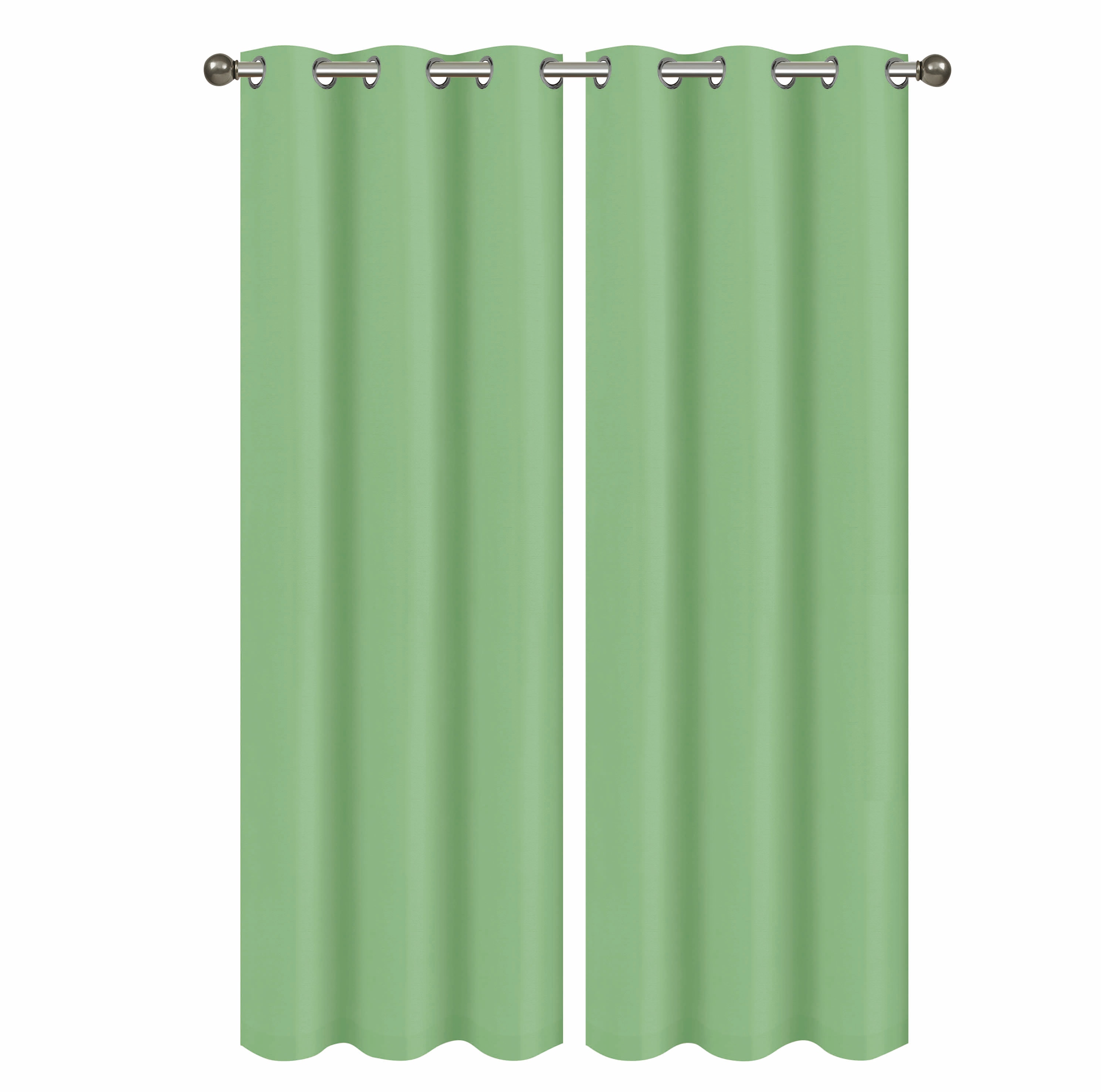 J&V TEXTILES MADONNA 84 SAGE 84-Inches Outdoor Sage Blackout Standard lined Grommet Curtain panel pair