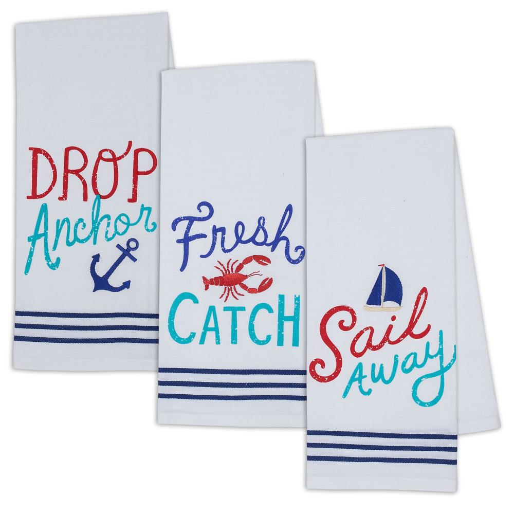 Design Imports Summer Fun Embellished Kitchen Towel Set 3-pack