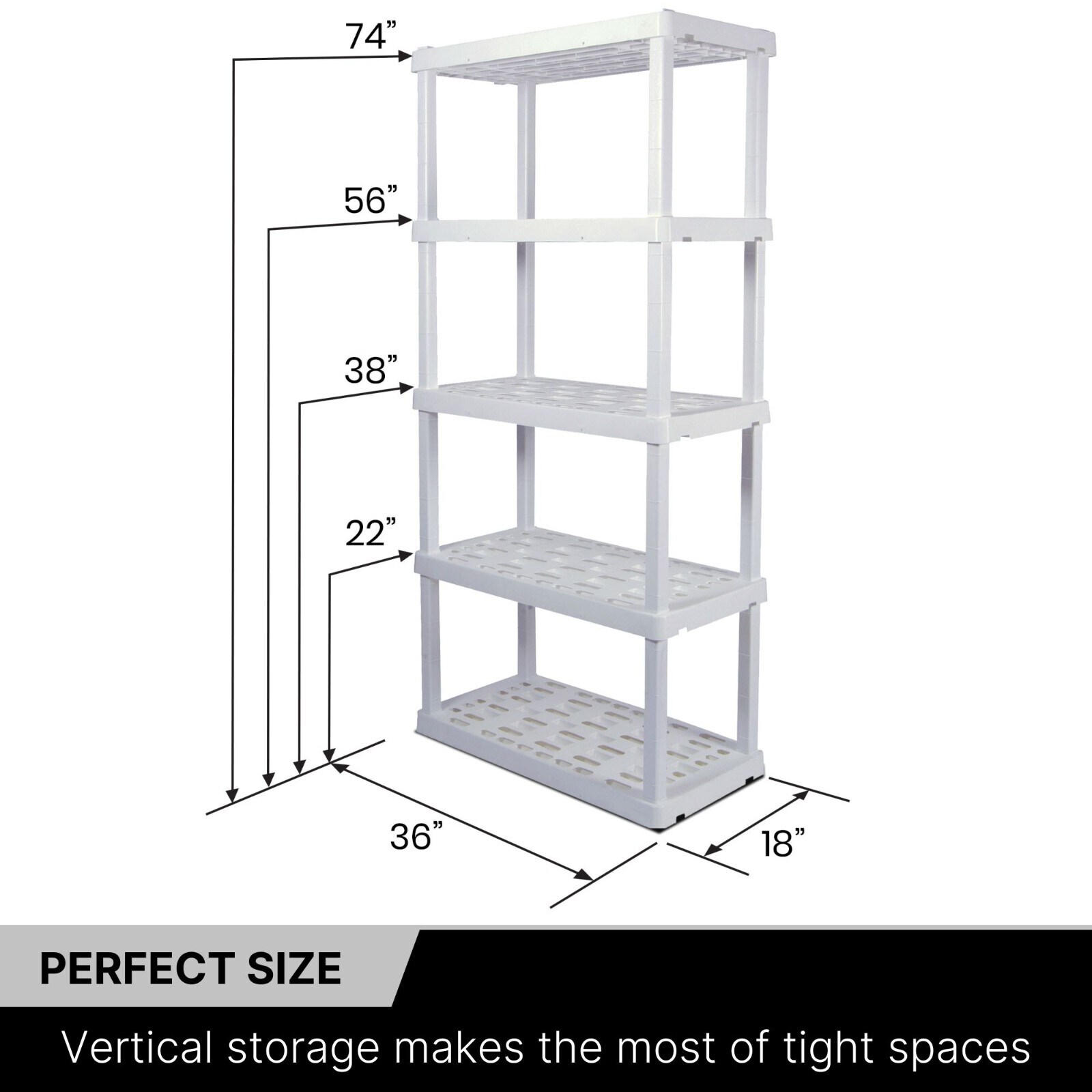 Oskar OK5S3518W Free-Standing-Shelving - View #7