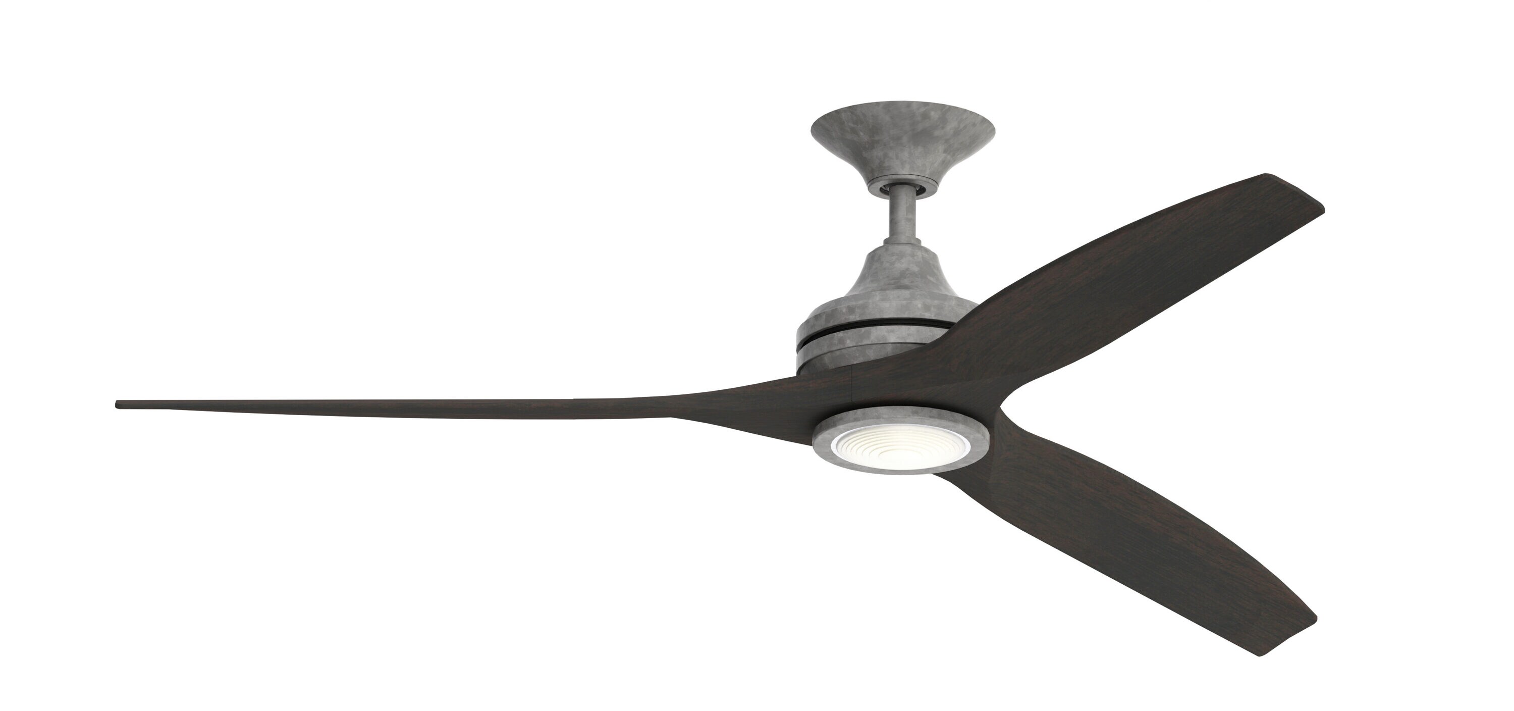 Fanimation Spitfire 60-in Galvanized Indoor/Outdoor Smart Ceiling Fan with Remote (3-Blade)