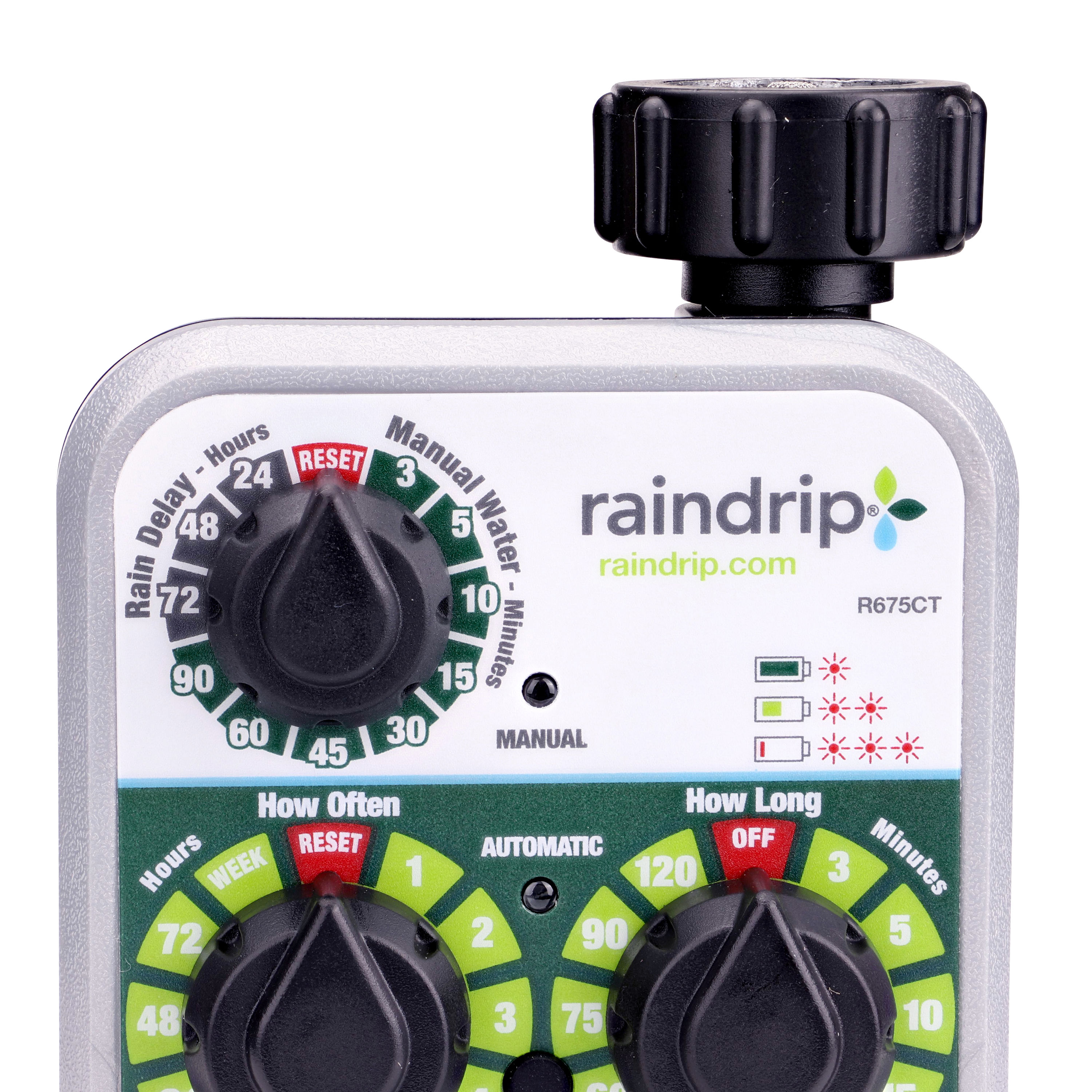 1 Multi 2 Pack Raindrip R675CT Analog 3-Dial Water Timer 