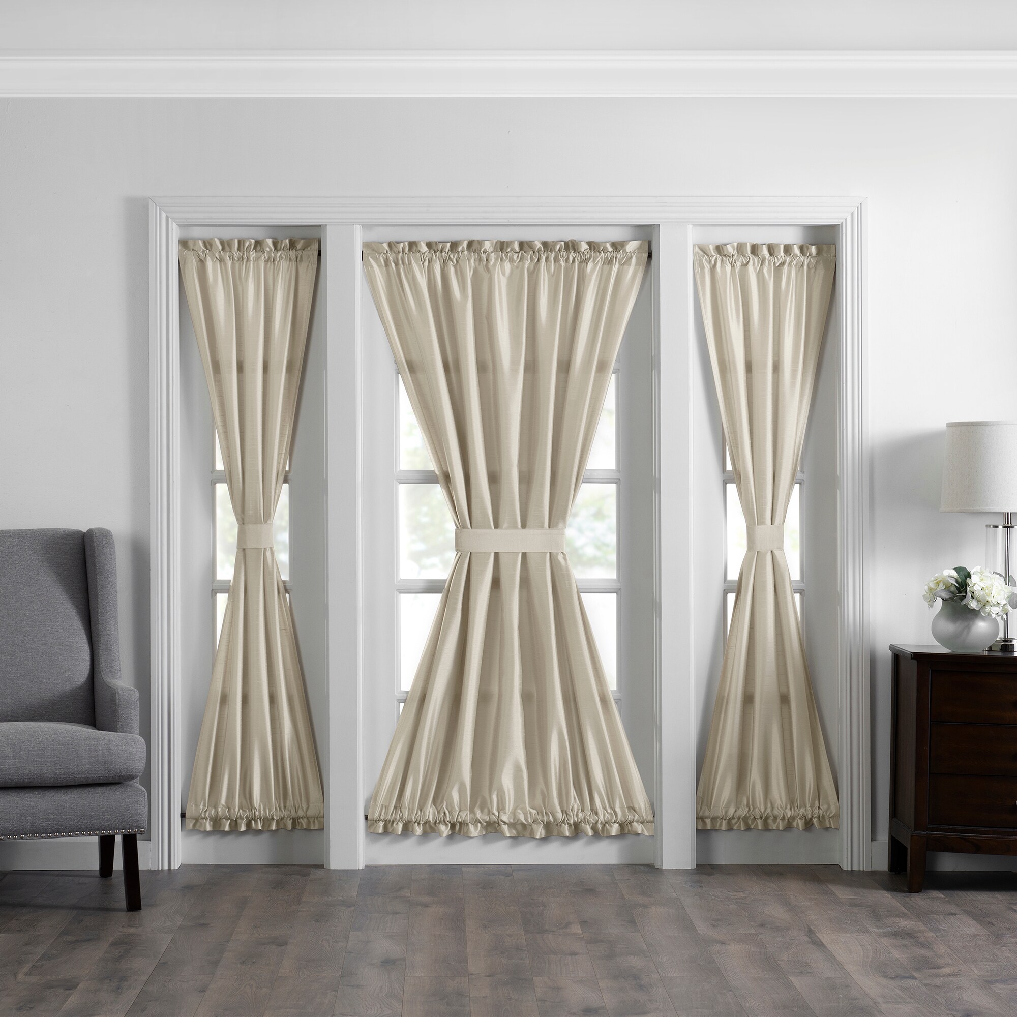 Elrene Home Fashions 72 In Ivory Semi Sheer Rod Pocket Single Curtain Panel In The Curtains 3617