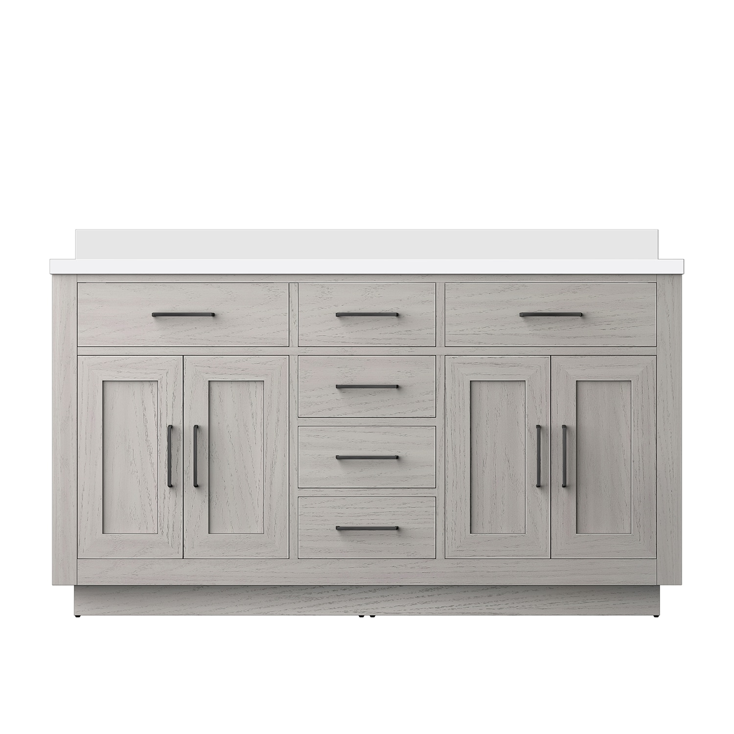 Lexora LVGI60DM300 Gilroy 60-in White Oak Undermount Double Sink Bathroom Vanity with White Cultured Marble Top