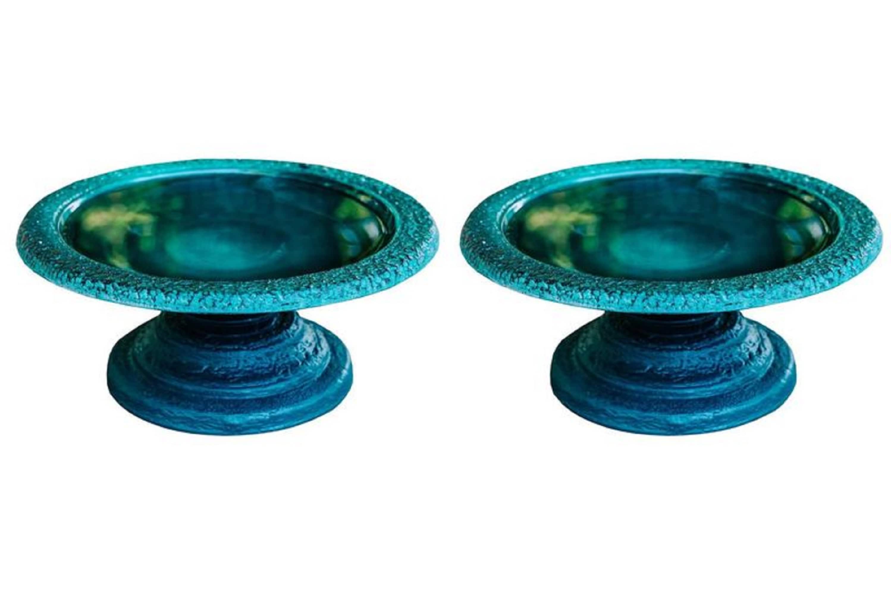 XBrand GE2406BBGN-2 GE2406bb 5.5-in H Green Stone Complete Birdbath