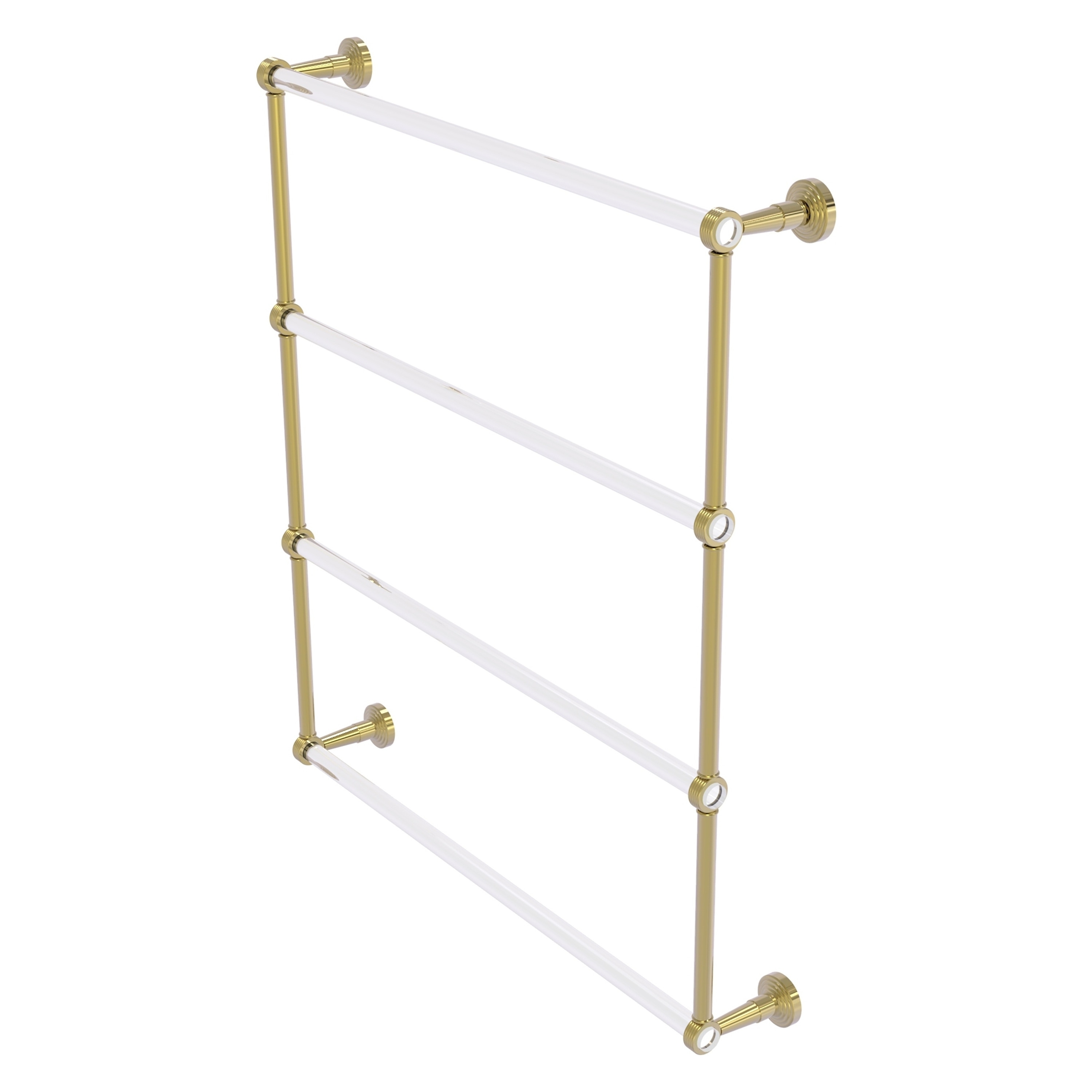 Allied Brass PB-28G-30-UNL Pacific Beach 30-in double Unlacquered Brass Wall mount 4-tier Towel Bar