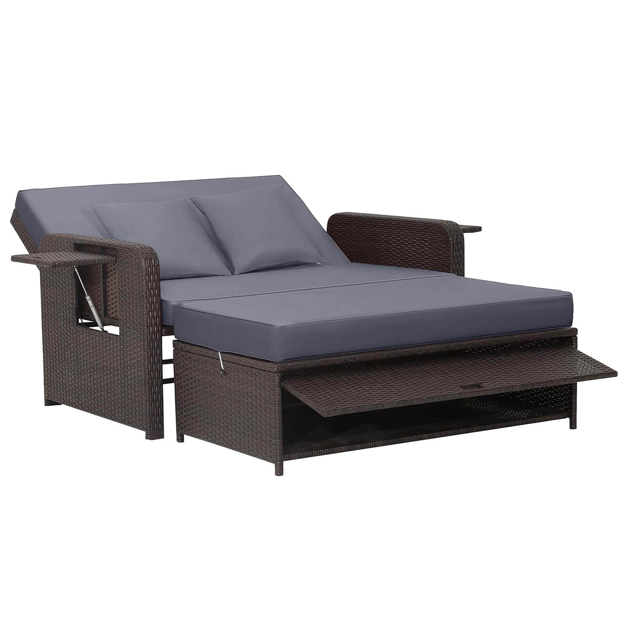 Costway HCST03826 67-in Modern Gray 2 -seater Reclining Loveseat