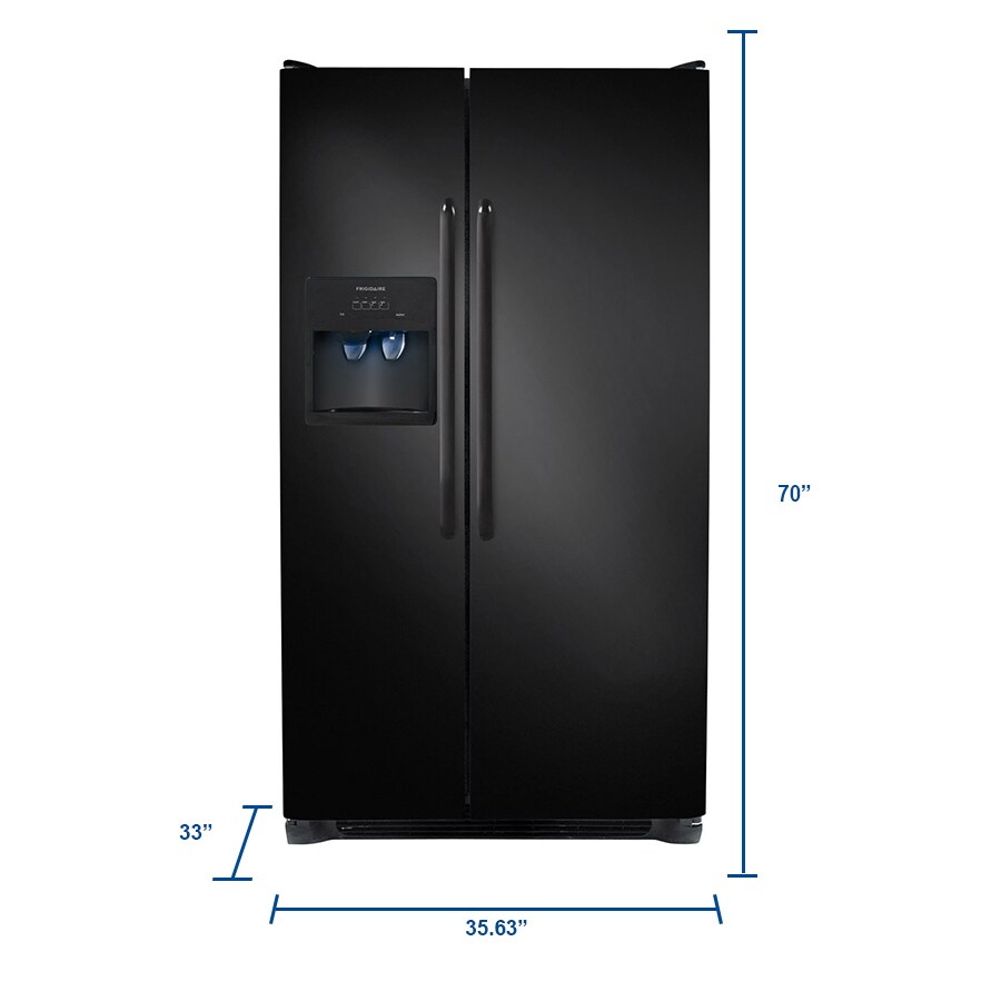 frigidaire 26 cu ft side by side refrigerator dimensions