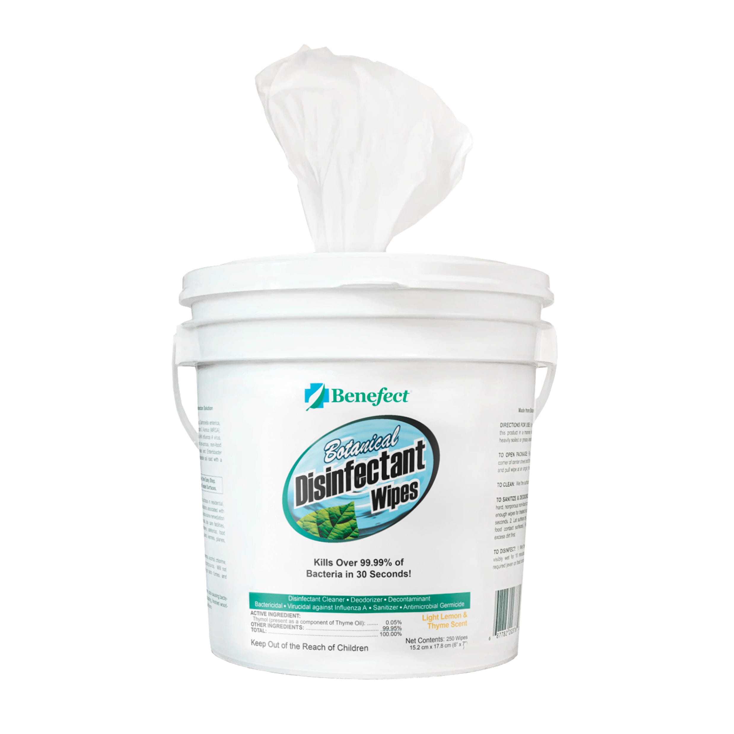Benefect 20376 250 -Count Light Lemon and Thyme Scent Disinfectant Liquid/Wipes All-Purpose Cleaner 250 -Pack