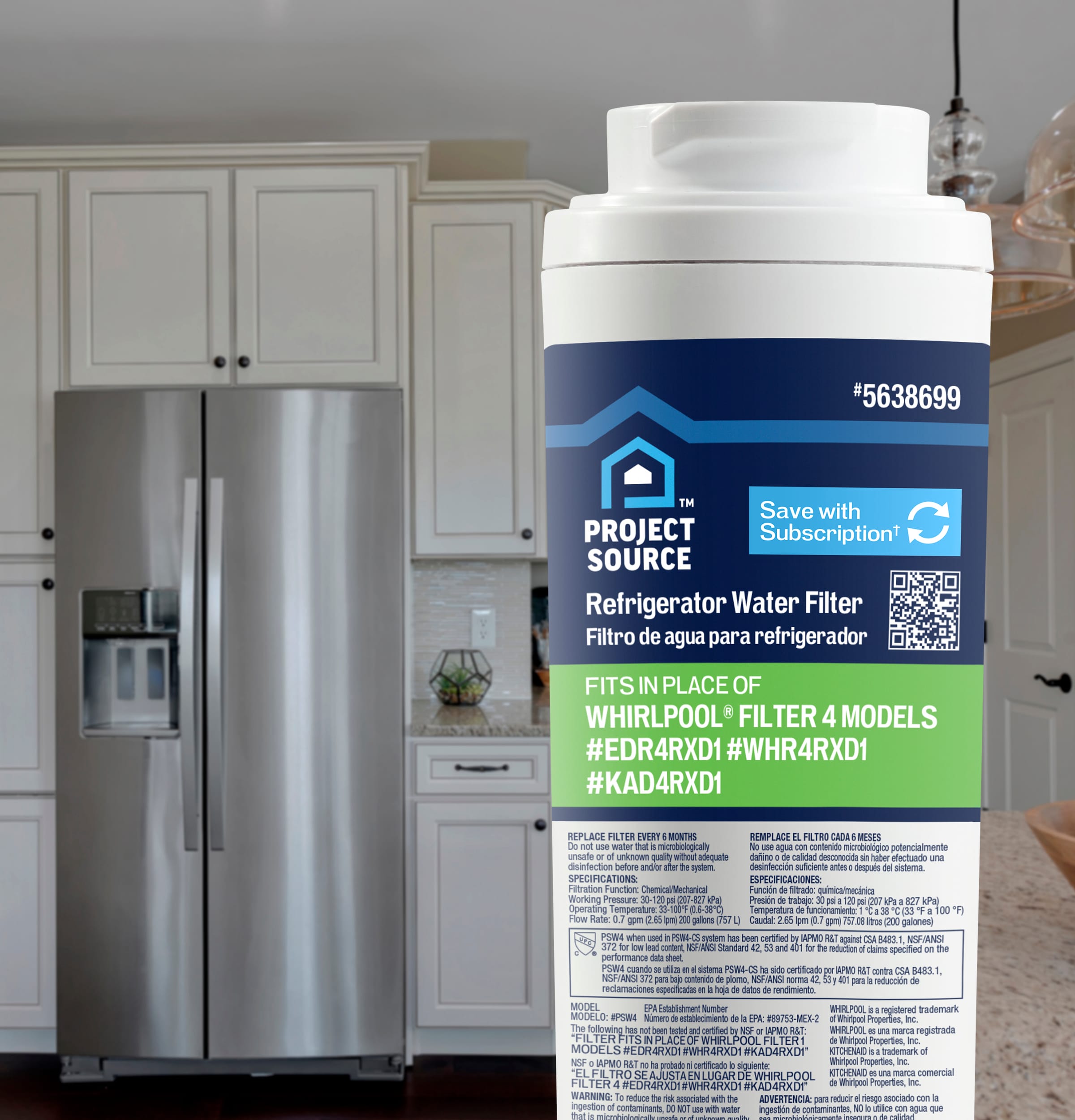 Project Source PSW4 Refrigerator-Water-Filters - View #3