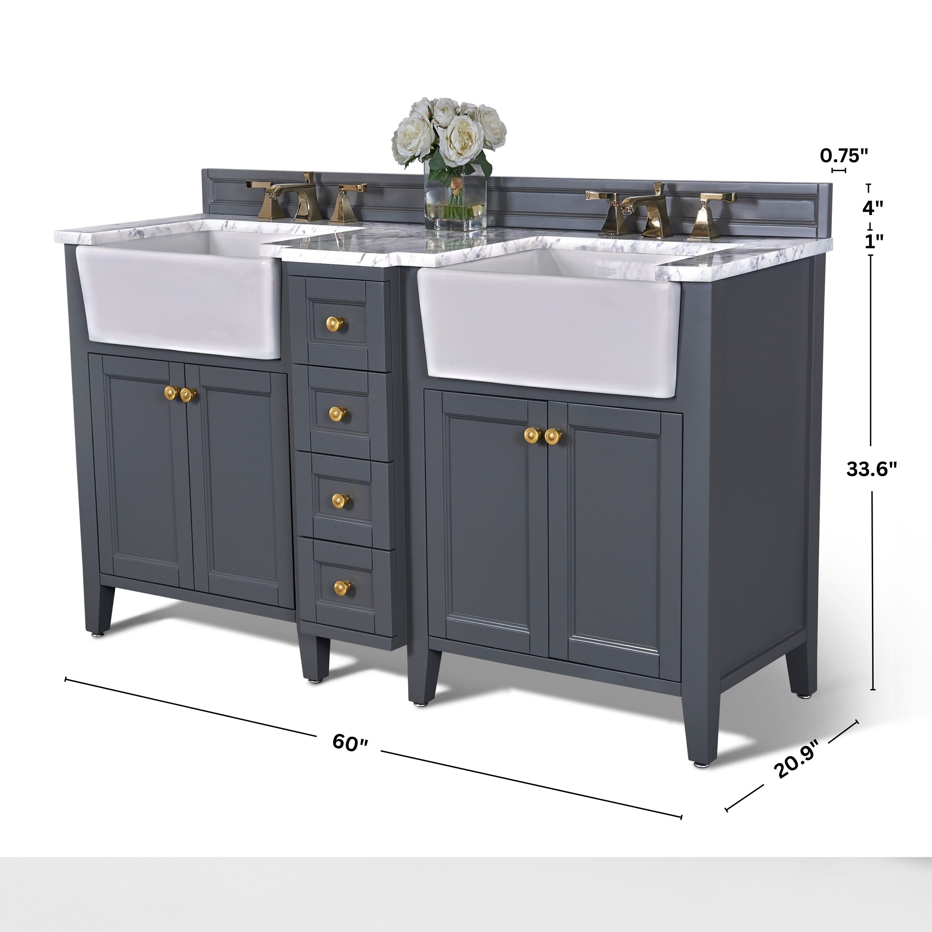 Ancerre Designs VTSADELINE60SGCWGD Bath-Vanity-Combo - View #6