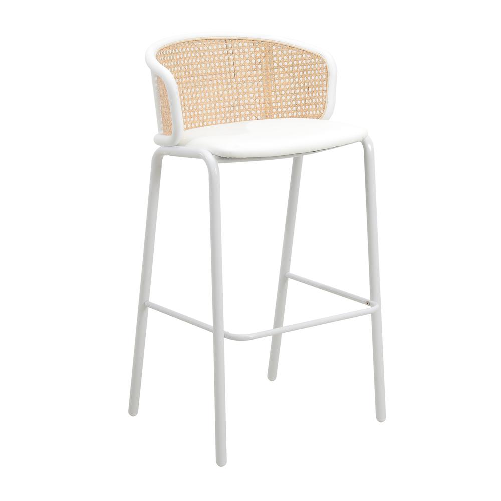 Leisuremod BG3465925 Seat and White Powder Coated Steel Frame for Kitchen and Dining Room