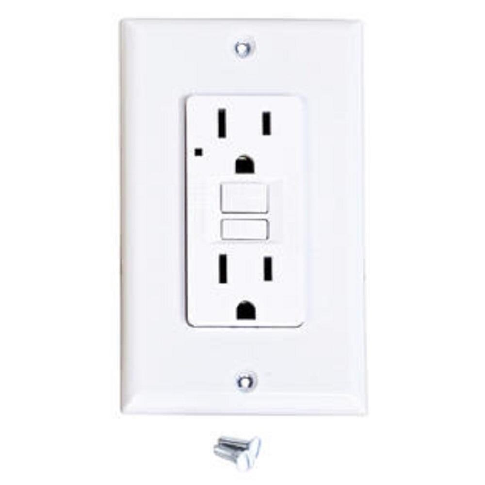  348126 15 -Amp 125-volt GFCI Residential Decorator Outlet with Wall Plate, White