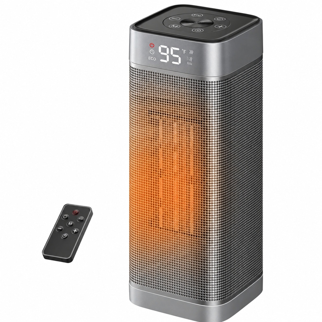 Aoibox  Portable 1500W PTC Ceramic Space Heater with Remote 60 Oscillation 12H Timer and Digital Thermostat