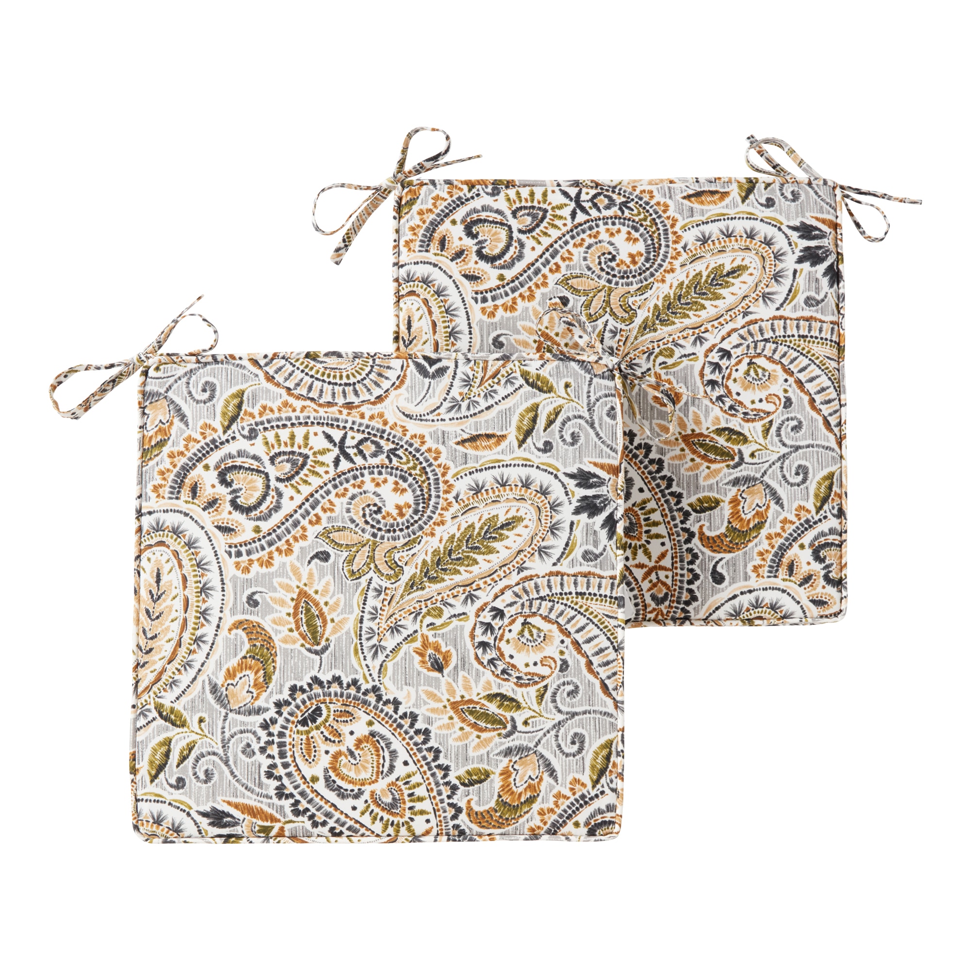 Greendale Home Fashions - Outdoor 18-in x 18-in 2 -Piece Arctic Paisley Patio chair cushion