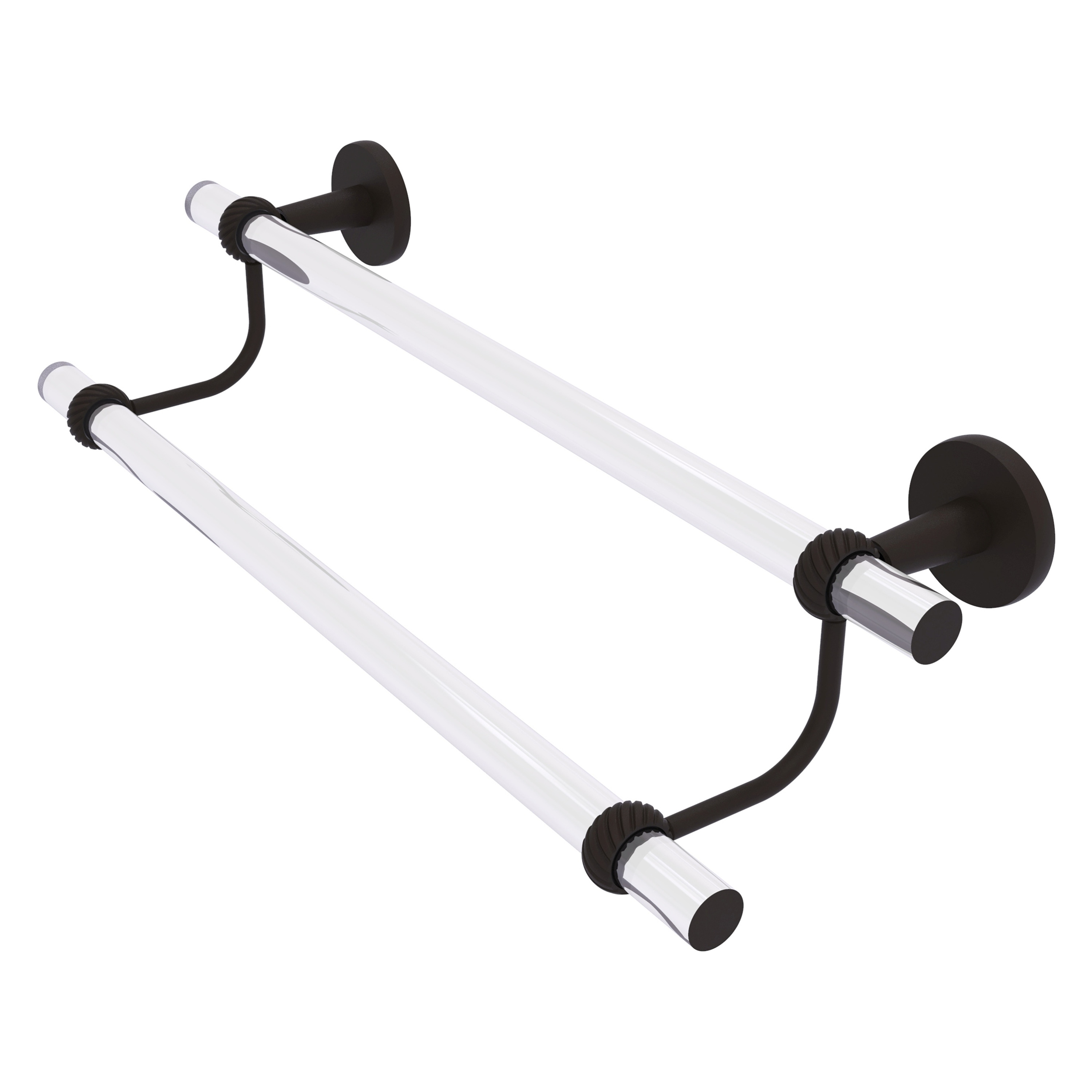 Allied Brass CV-72T-24-ORB Clearview 24-in double Oil-rubbed bronze Wall mount Double Towel Bar