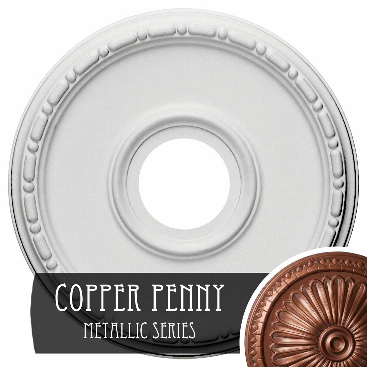 Ekena Millwork CM16MECPS Medea 16.5-in W x 16.5-in L Painted Copper Penny Polyurethane Whole Ceiling Medallion