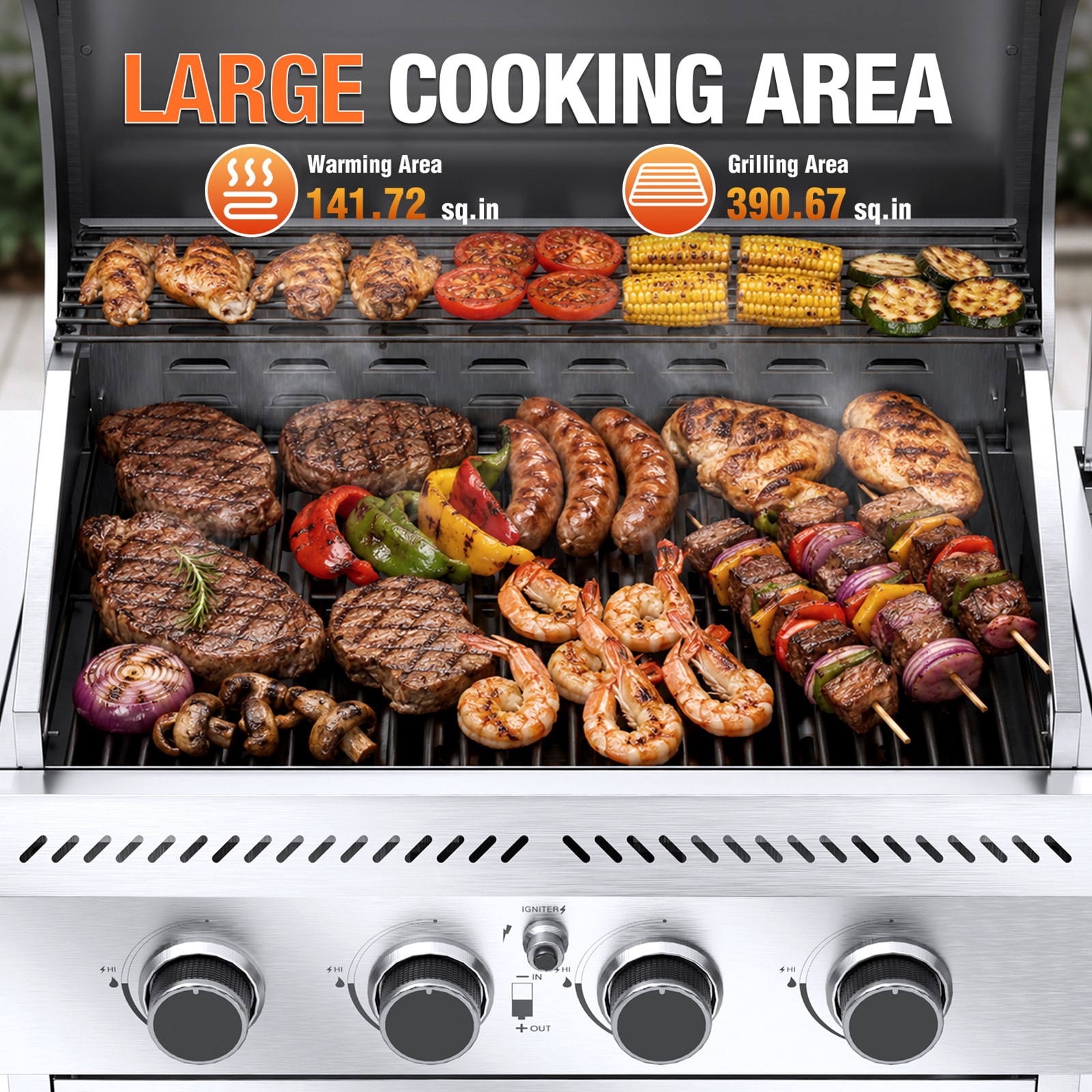 COWSAR LSG01GG41F Gas-Grill - View #2