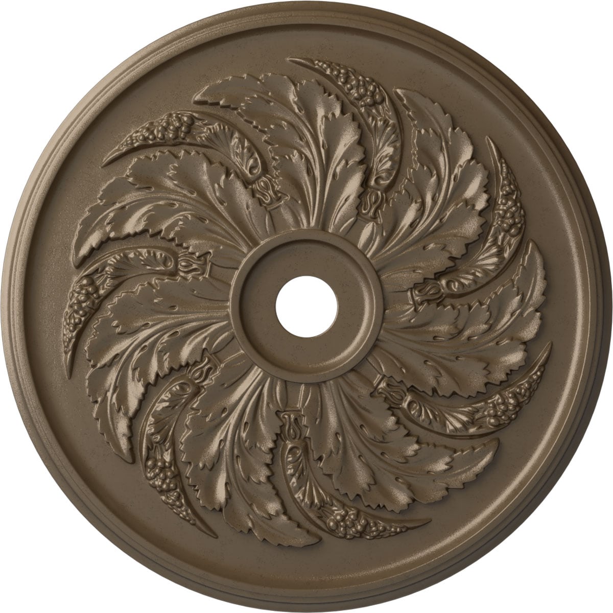 Ekena Millwork CM42SKWSS Sellek 42.125-in W x 42.125-in L Painted Warm Silver Polyurethane Whole Ceiling Medallion