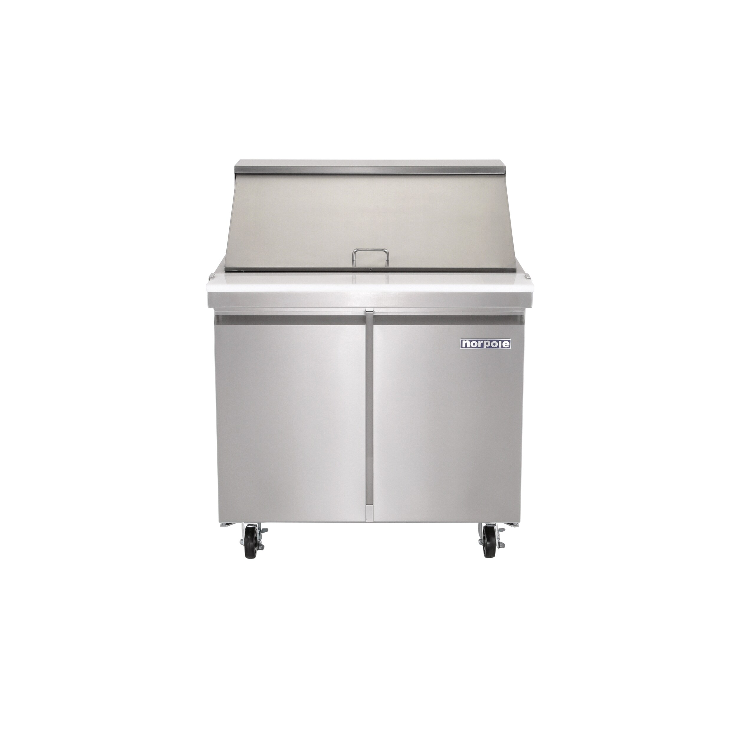 Norpole NP2R-SWMT36 37-Inches Stainless Steel Refrigerated Pizza prep table