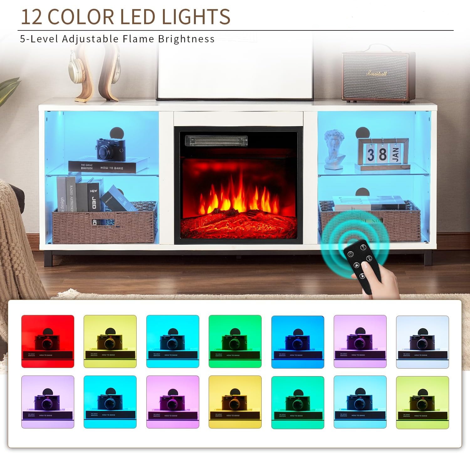 AOXUN H21015WH+H20015 Electric-Fireplaces - View #3