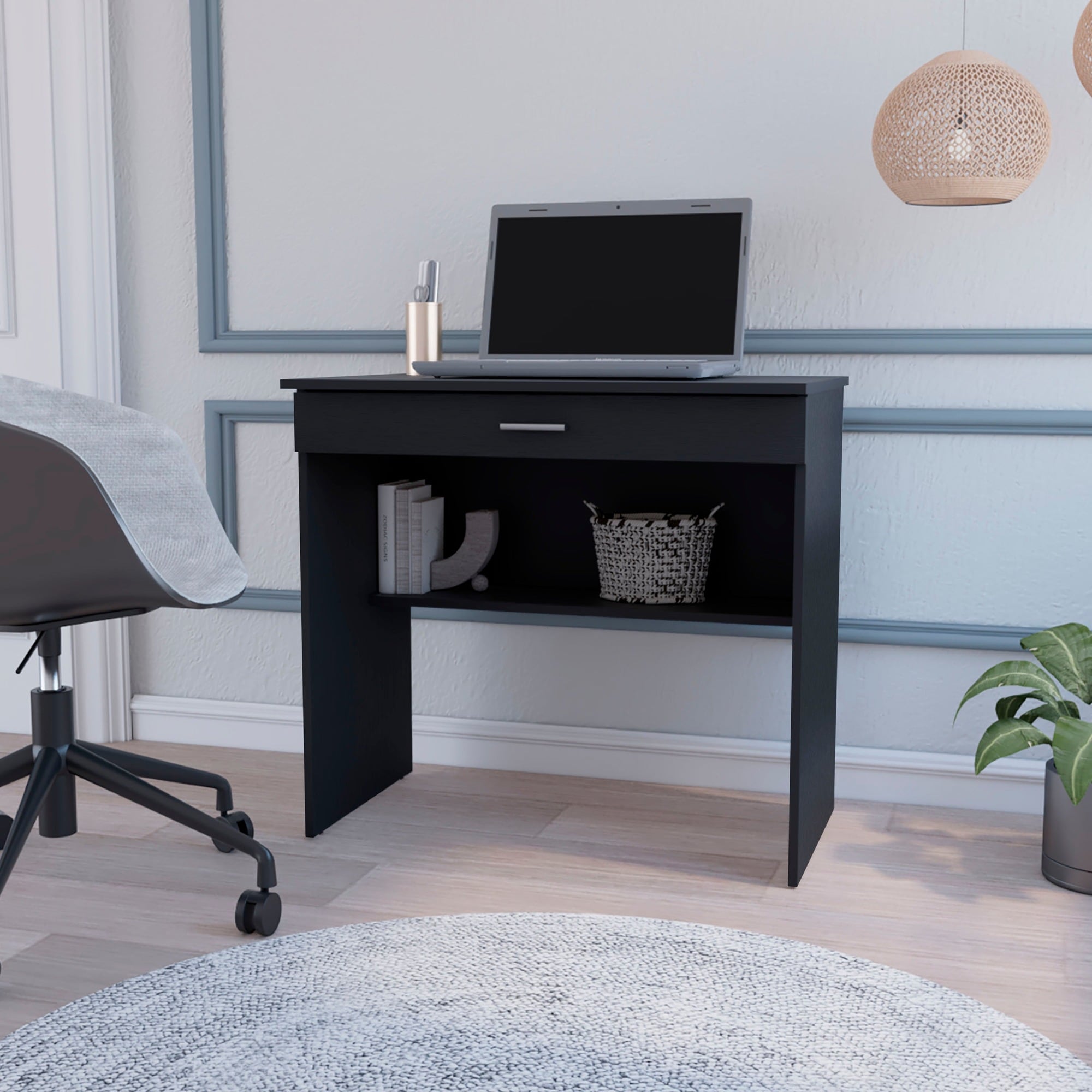 HyperDrop Cart Wenge Wood Steel Storage Computer Desk Drawer Shelf Home ...