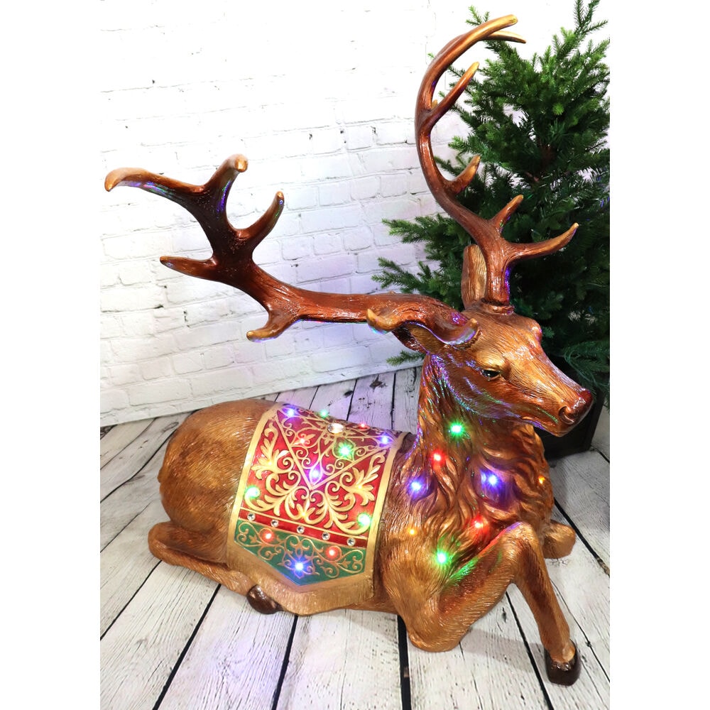 Fraser Hill Farm 47-in Lighted Oversized Indoor/Outdoor Reindeer ...