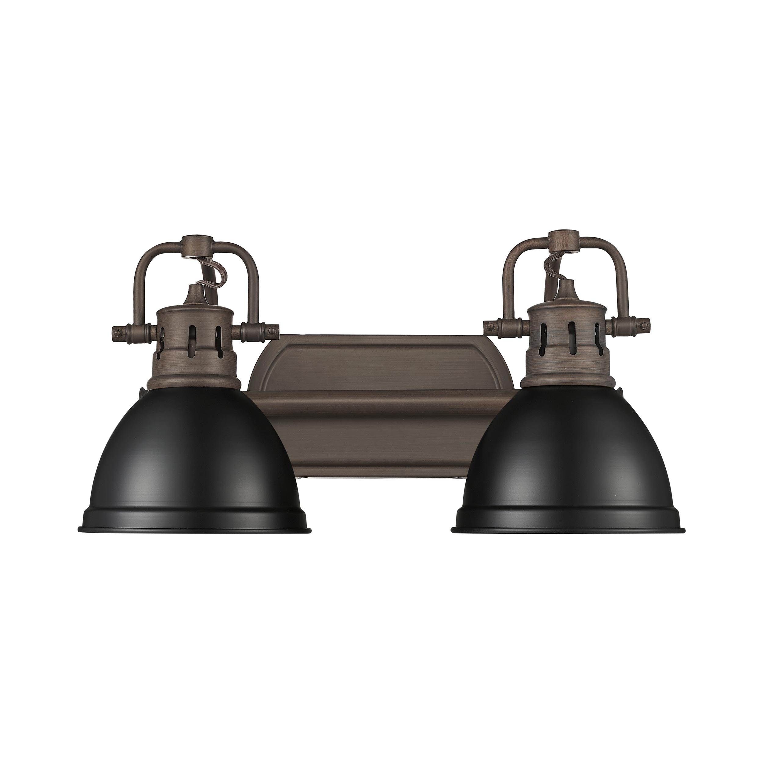 Golden Lighting 3602-BA2 RBZ-BLK Duncan 8.25-in 2 -Light Oil-rubbed Bronze Transitional Vanity light