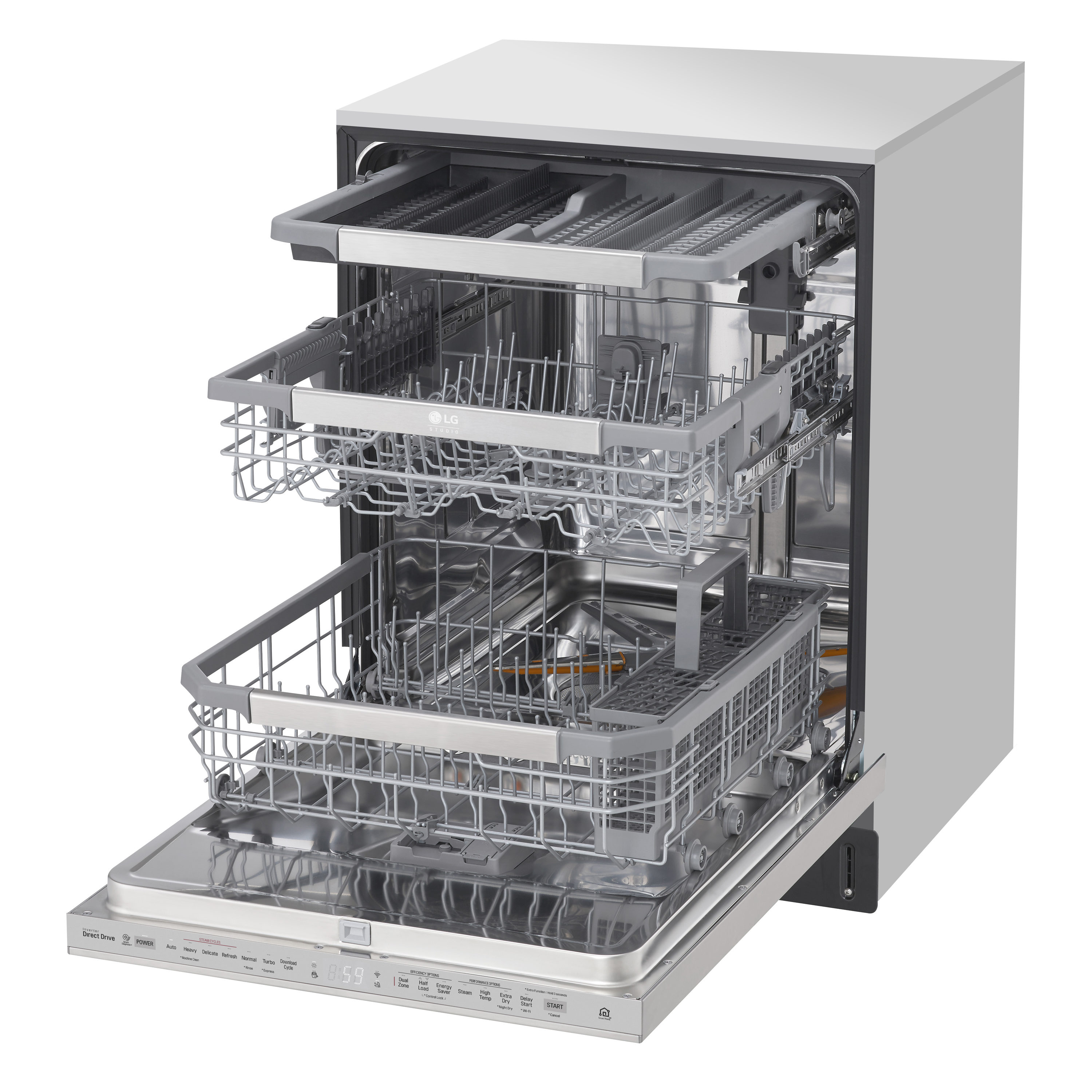 LG STUDIO 24 Top Control Built-In Dishwasher with TrueSteam, Light, 3rd  Rack, 40dBA Stainless Steel LSDT9908SS - Best Buy