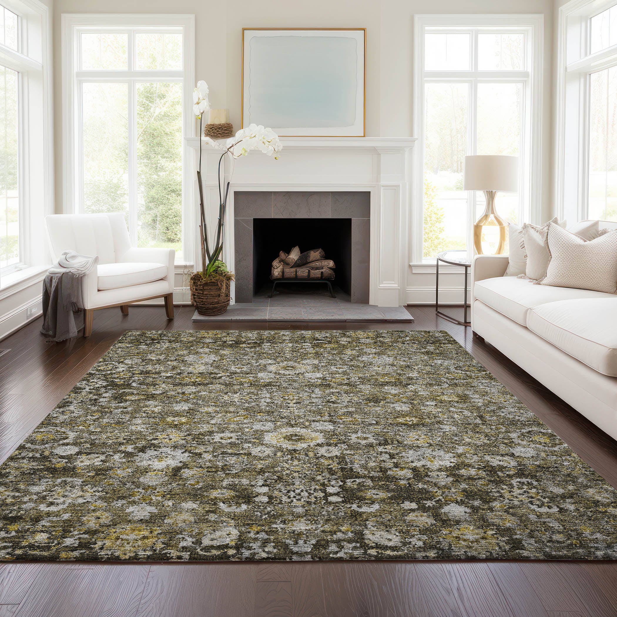 Addison Rugs ACN651MO9X12 Chantille ACN651MO 9 x 12 (ft) Polyester Mocha Rectangular Indoor/Outdoor Geometric Machine washable Area rug