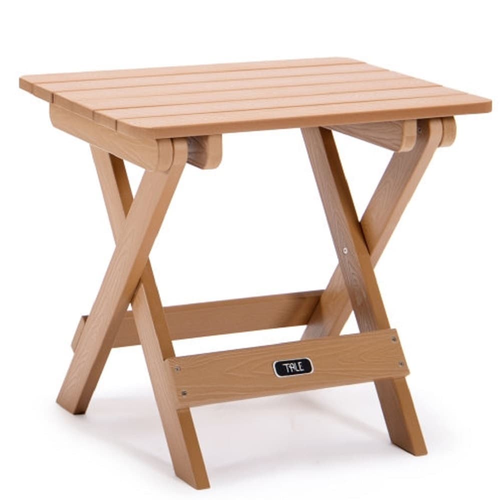 ZAKLOOP WUFT01BN Adirondack Portable Folding Side Table Rectangle Extendable Outdoor Balcony Table 16-in W x 20-in L