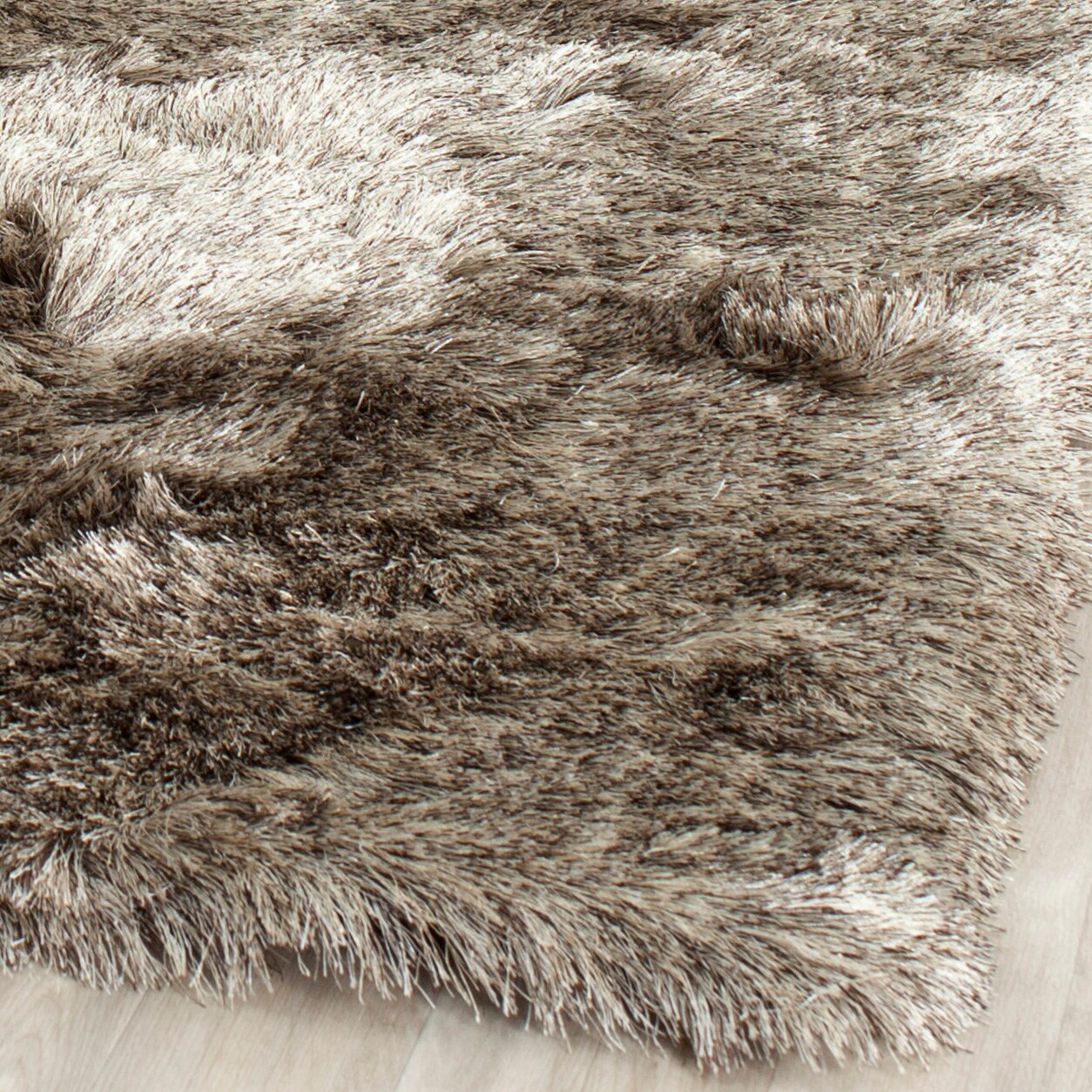 Luxurious Sable Tufted Shag Rug, 10' x 14', Wool and Synthetic Blend