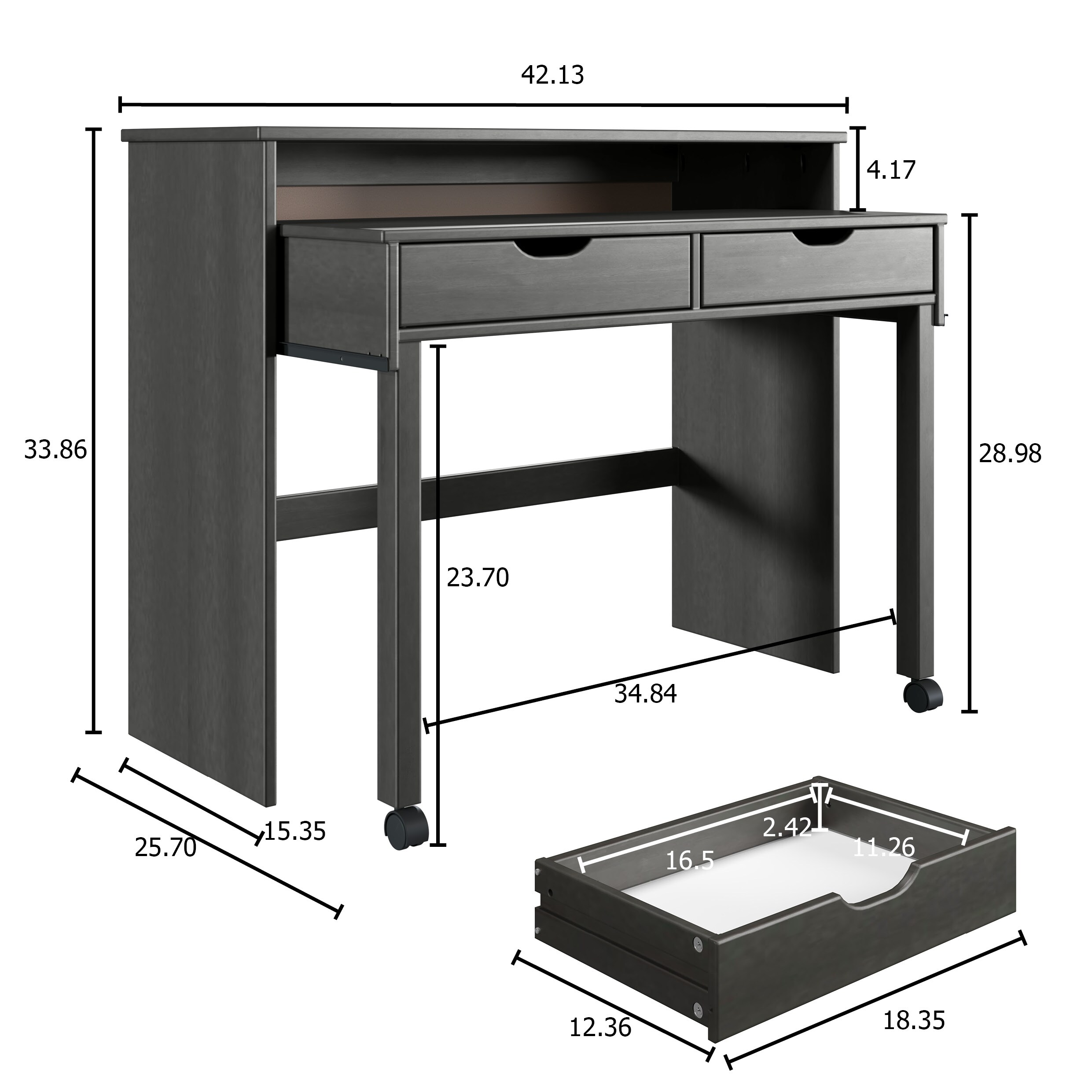 Linon DK115GRY01U desks - View #2