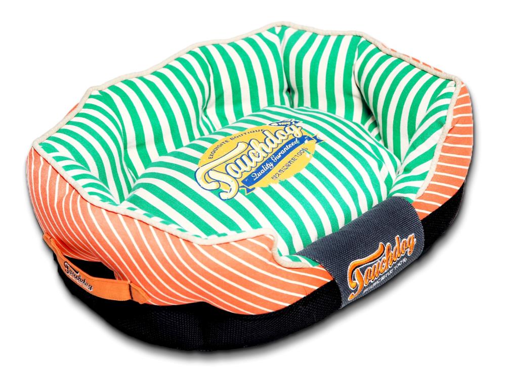 Touchdog PB56ORGNMD Oval Orange, Spearmint Green Cotton, Polyester and Nylon Dog Bed ( Medium )