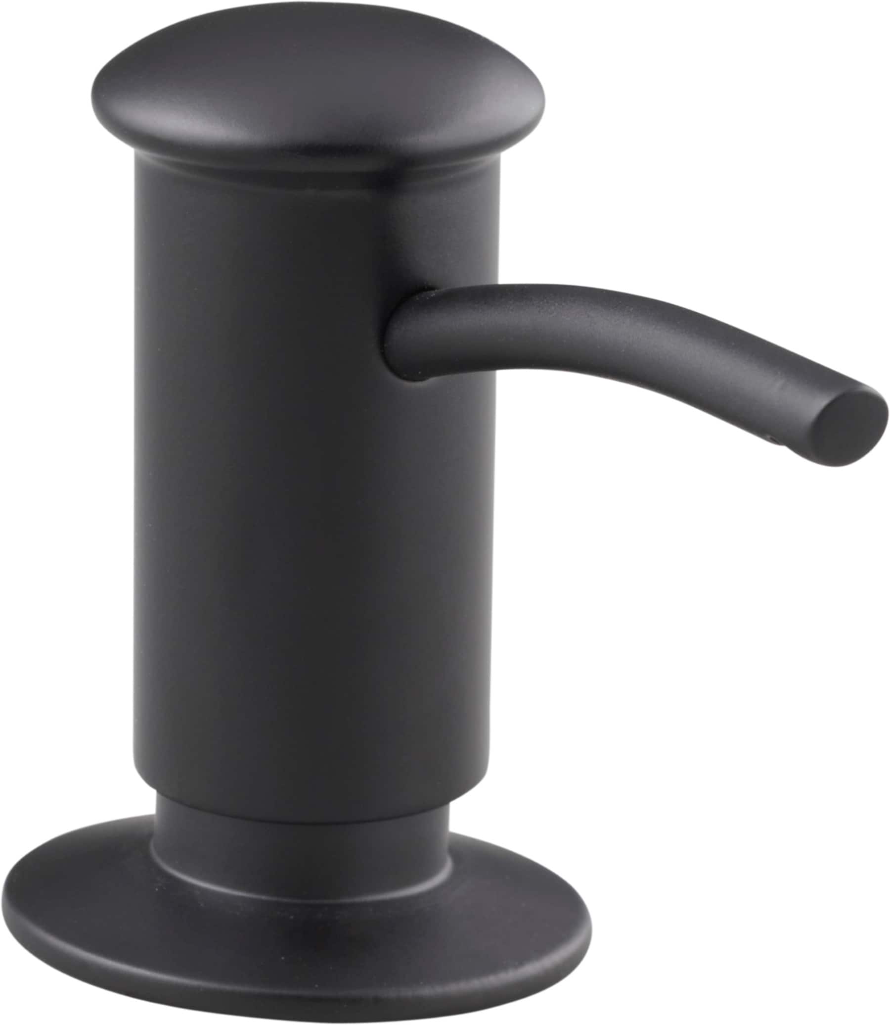 KOHLER 1895-BL Matte Black 16-oz Capacity Deck-mount Soap and Lotion Dispenser