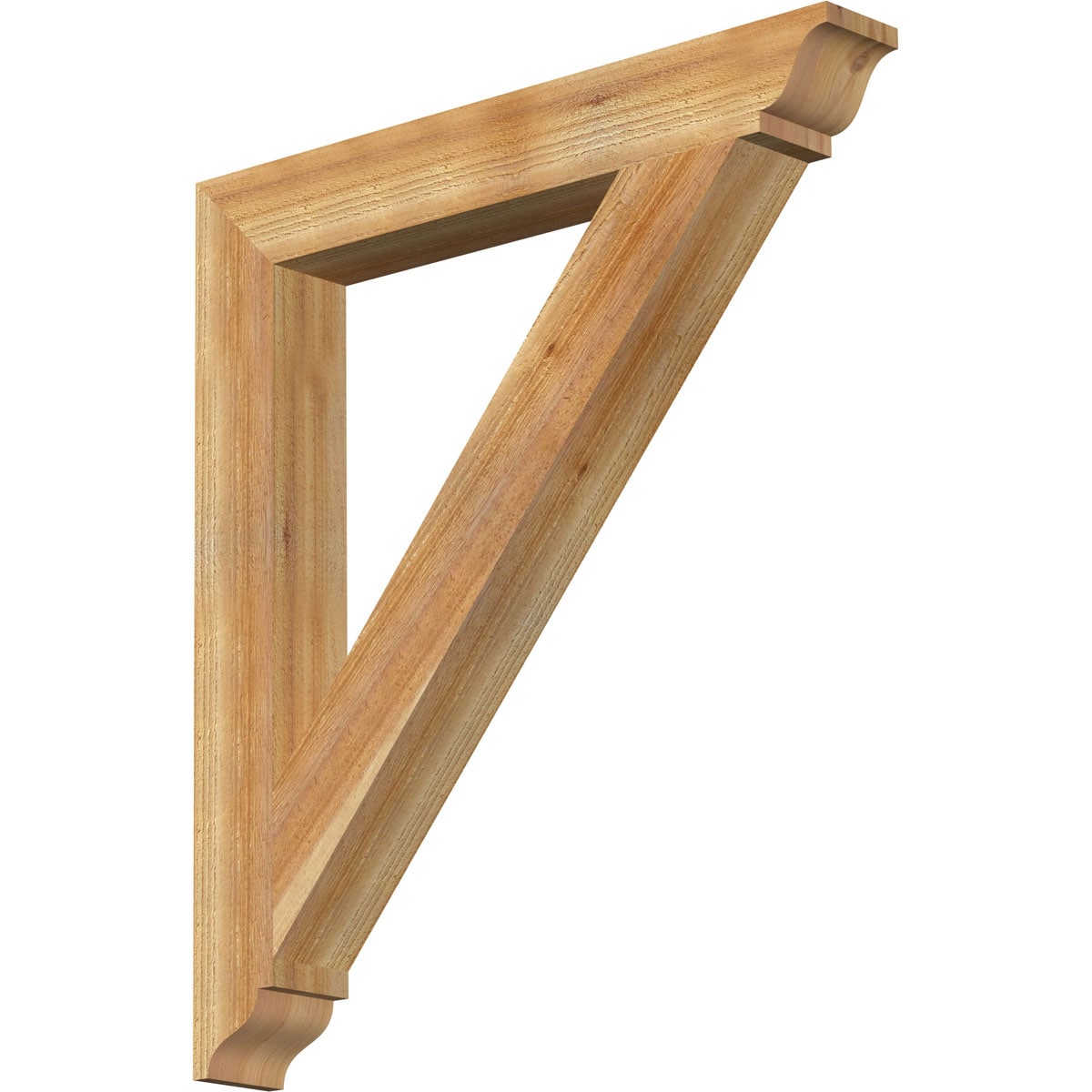 Ekena Millwork BKT04X30X34TRA01RWR Traditional traditional rough sawn 4-in x 30-in x 34-in Western red cedar Brown Wood Standard bracket