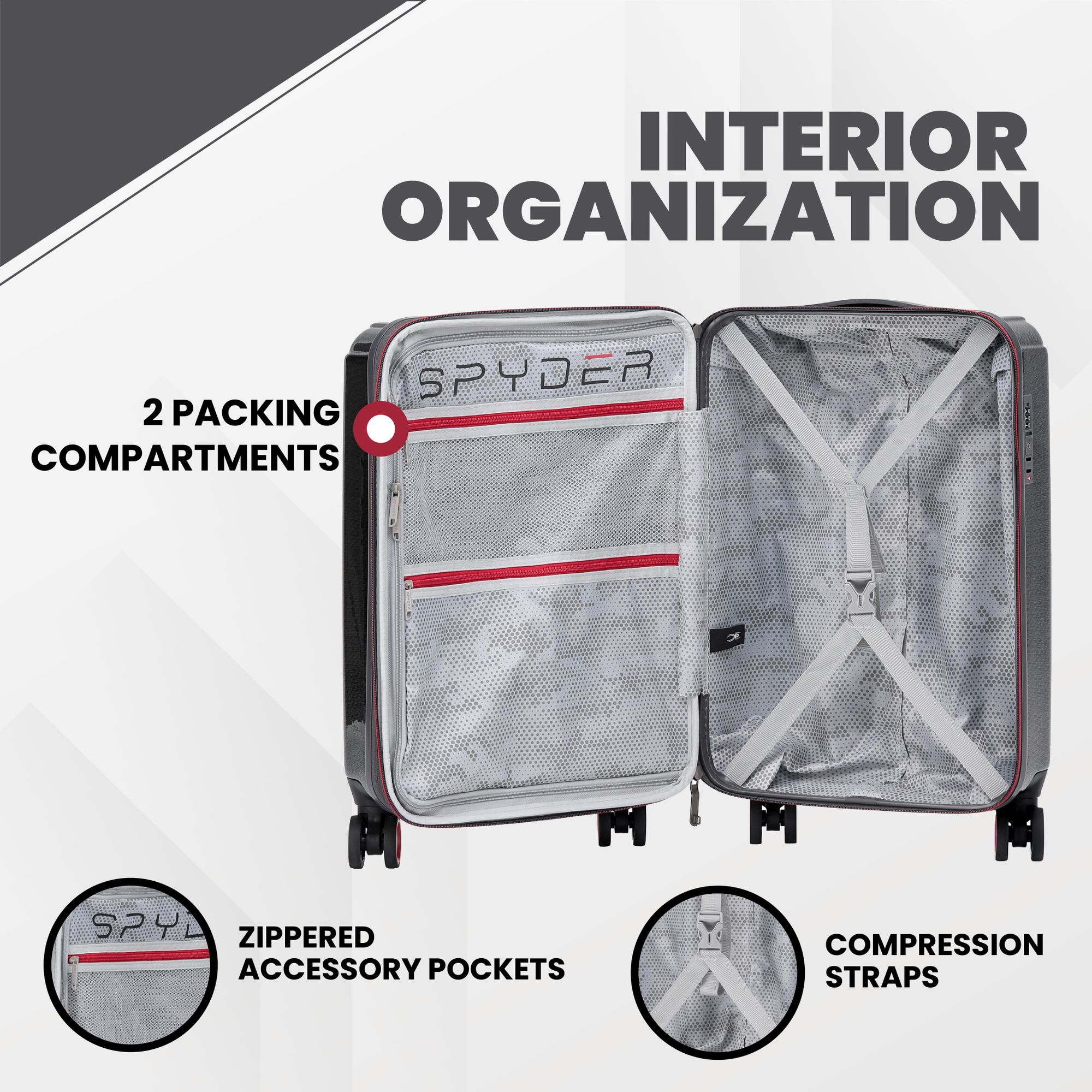 Spyder 220-25-3S-CHARCOAL Luggage-And-Luggage-Sets - View #4