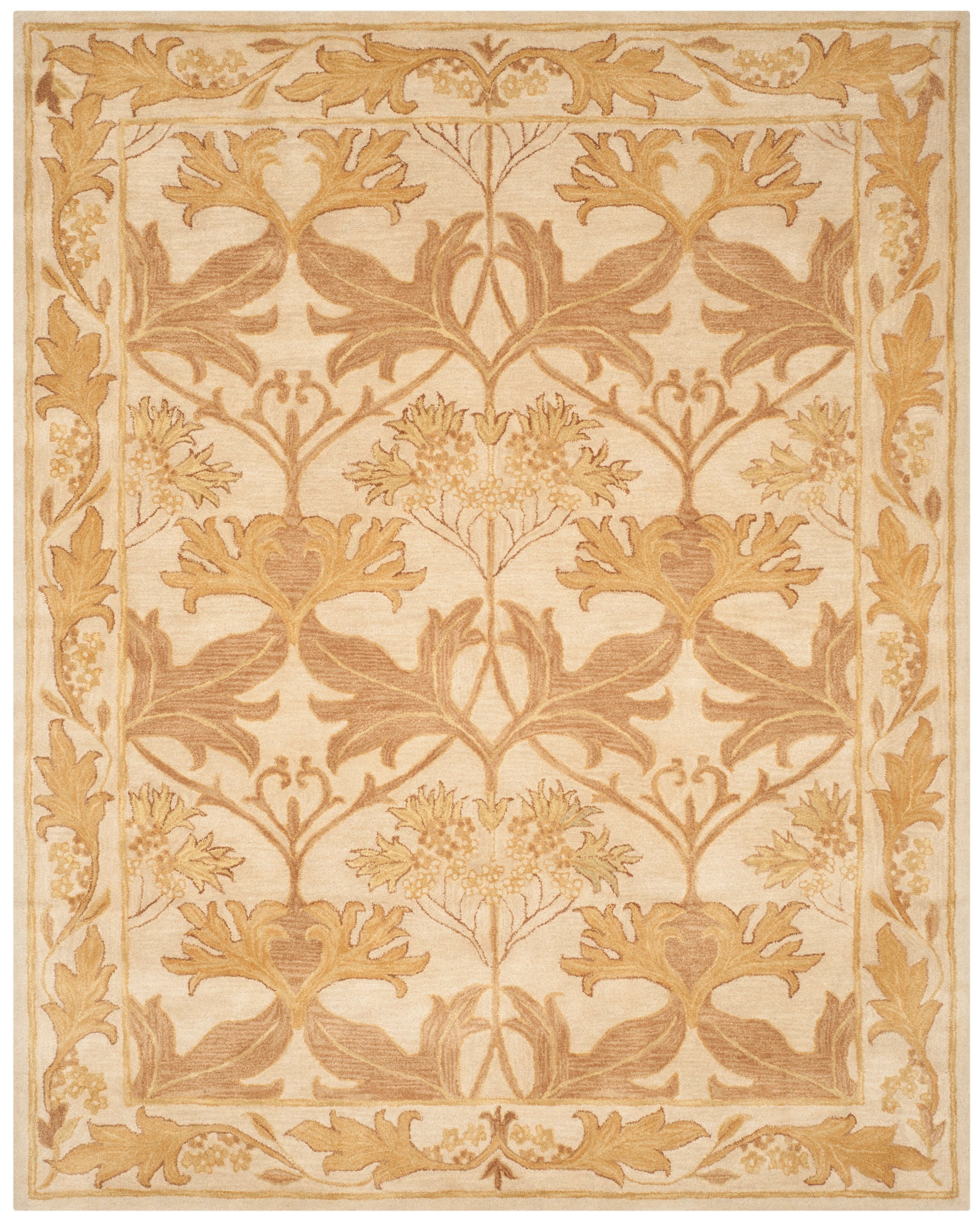 Antiquity Beige and Gold Hand-Tufted Wool Area Rug