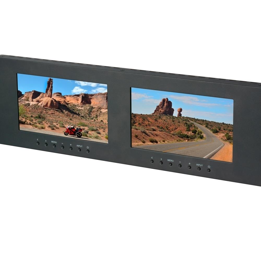  TCNCD293315 Delvcam Monitor Systems DELV-2LCD7-CVGAD Dual 7 in. 3RU VGA and DVI and Composite LCD Video Monitor