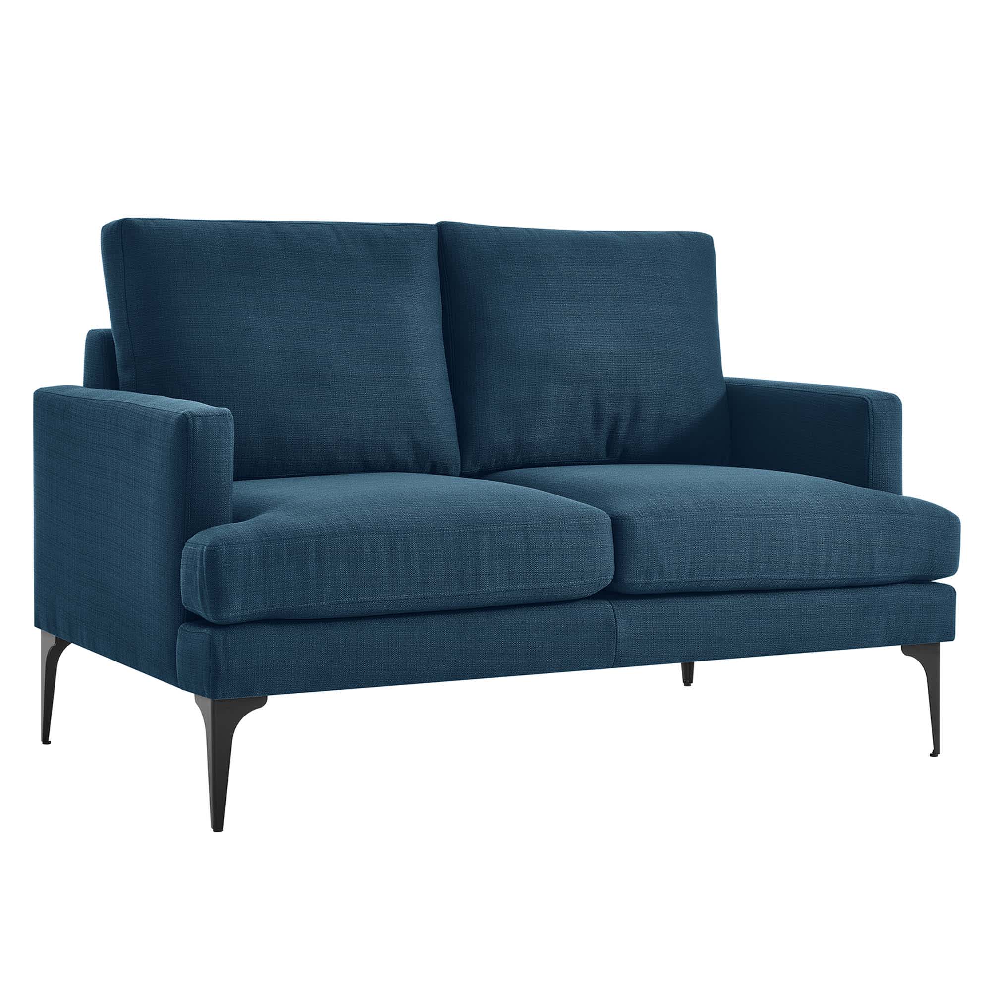  Evermore Upholstered Fabric Loveseat in Azure