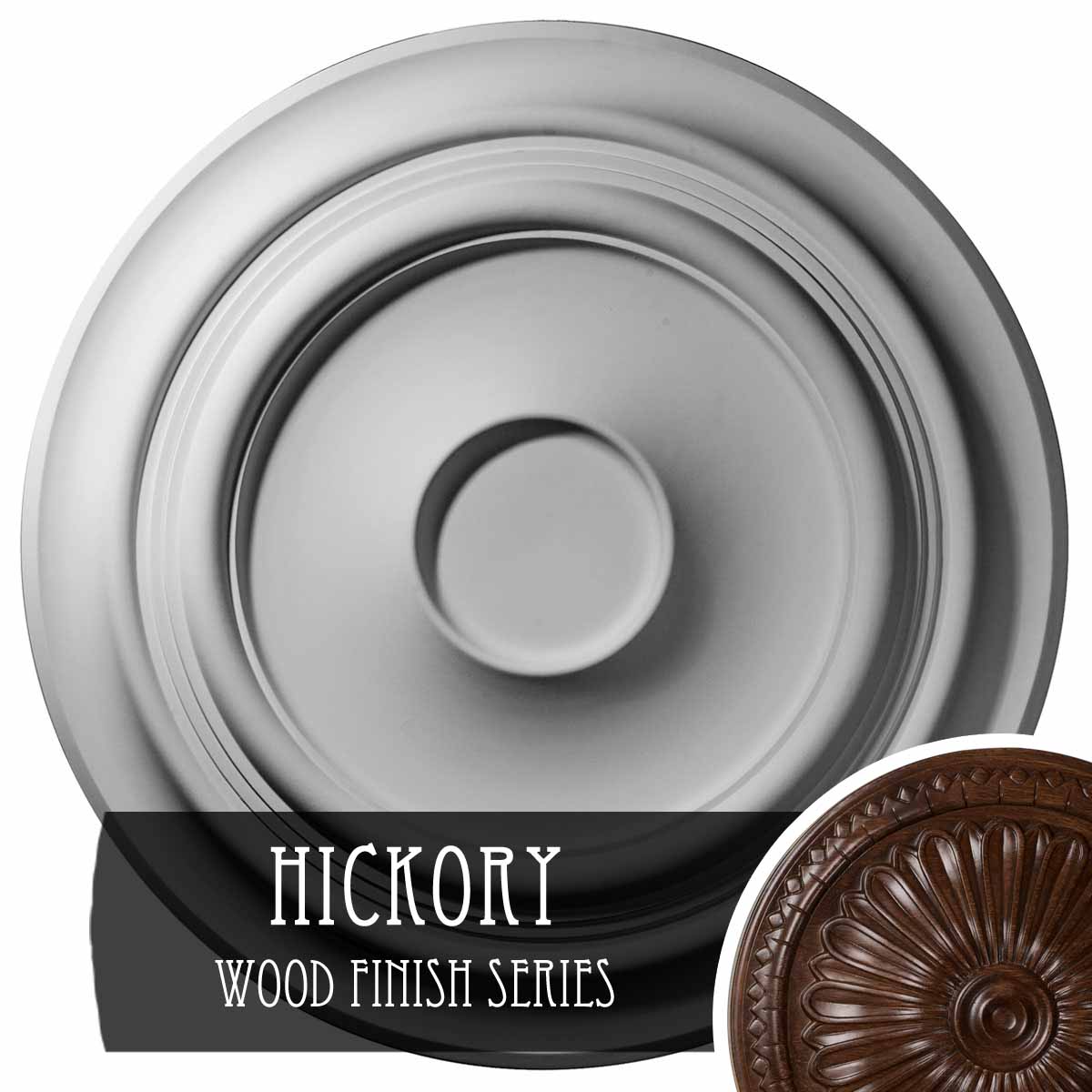 Ekena Millwork CM32GIHIS Giana 32.625-in W x 32.625-in L Hickory Polyurethane Ceiling Medallion