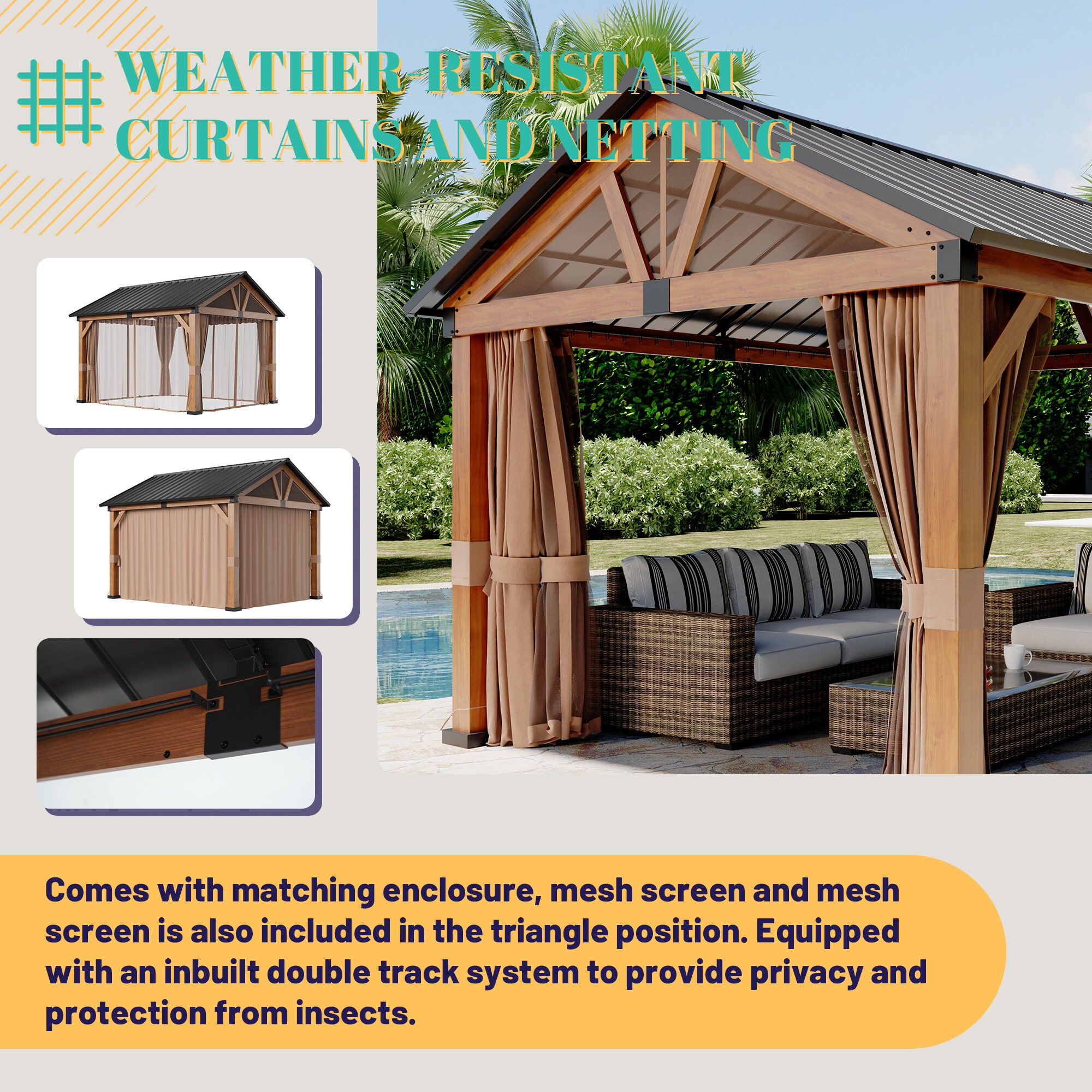 Clihome CL0605DHZY1012 Wood-Resin-Gazebos - View #10