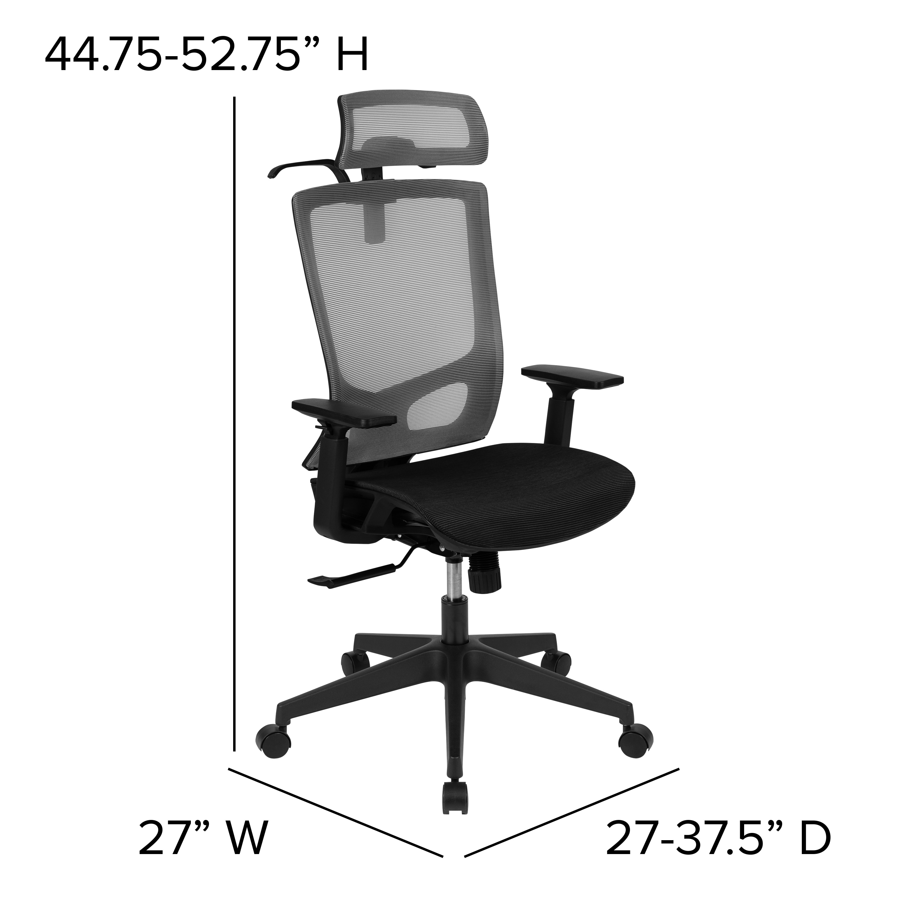 High-Back Mesh Office Chair with Adjustable Headrest and Armrest Ergonomic Home  Office Desk Chairs with Hanger Comfortable Task Chair for Long Sitting Work  Study Hour - Green 