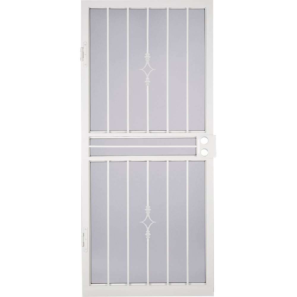 SoHo 36-in x 81-in White Steel Recessed Mount Security Door Tempered Glass | - LARSON 92036032