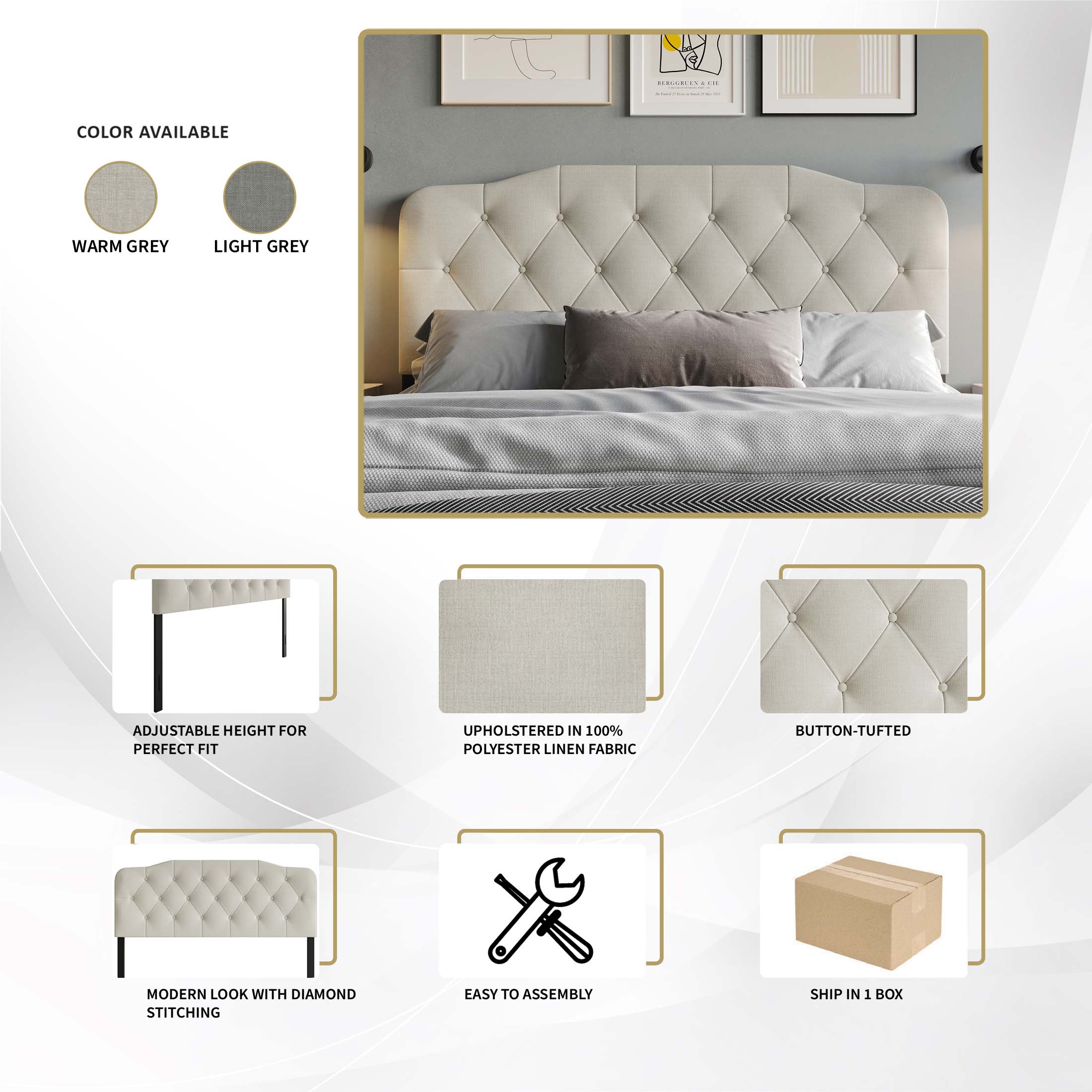 CasePiece C8238TUHB-LGY-LN Upholstered-Headboards - View #7