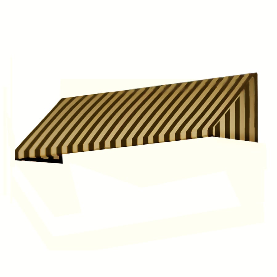 Awntech EF1030-NV-10BRNT 124.5-in Wide x 30-in Projection x 16-in Height Fabric Striped Window/Door Awning