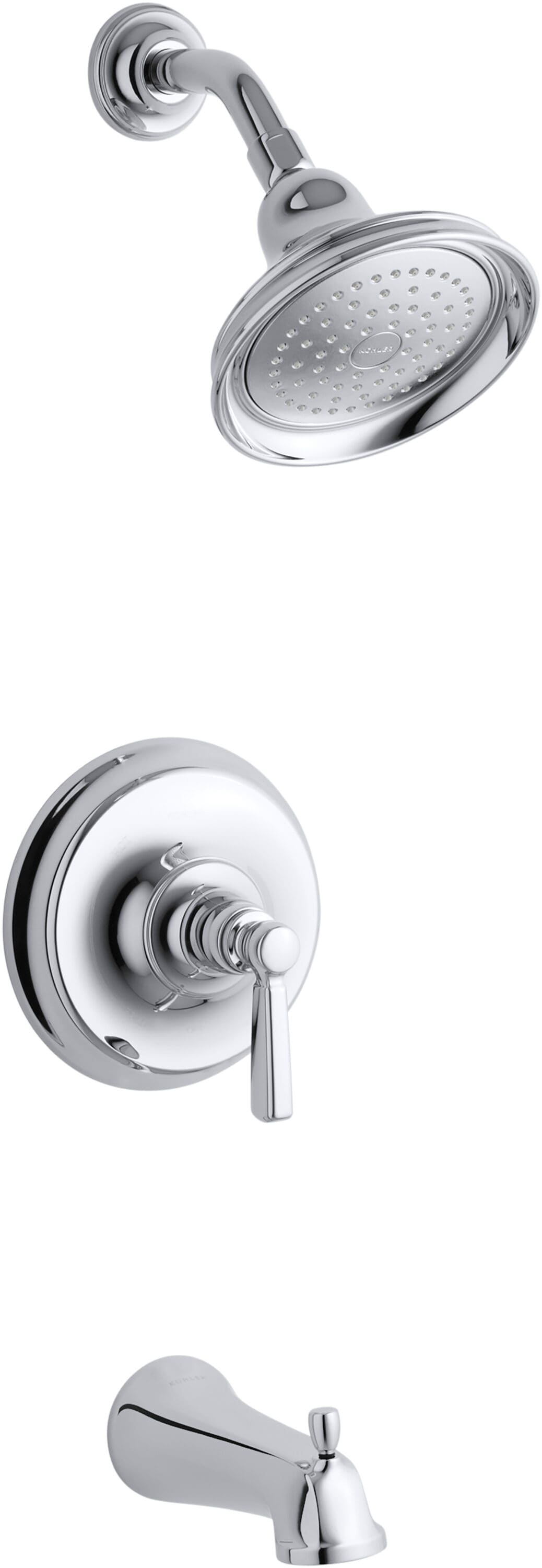 KOHLER TS10582-4-CP Bancroft Polished Chrome 1-handle Single function 5.96-Inches Round Bathtub and shower Faucet