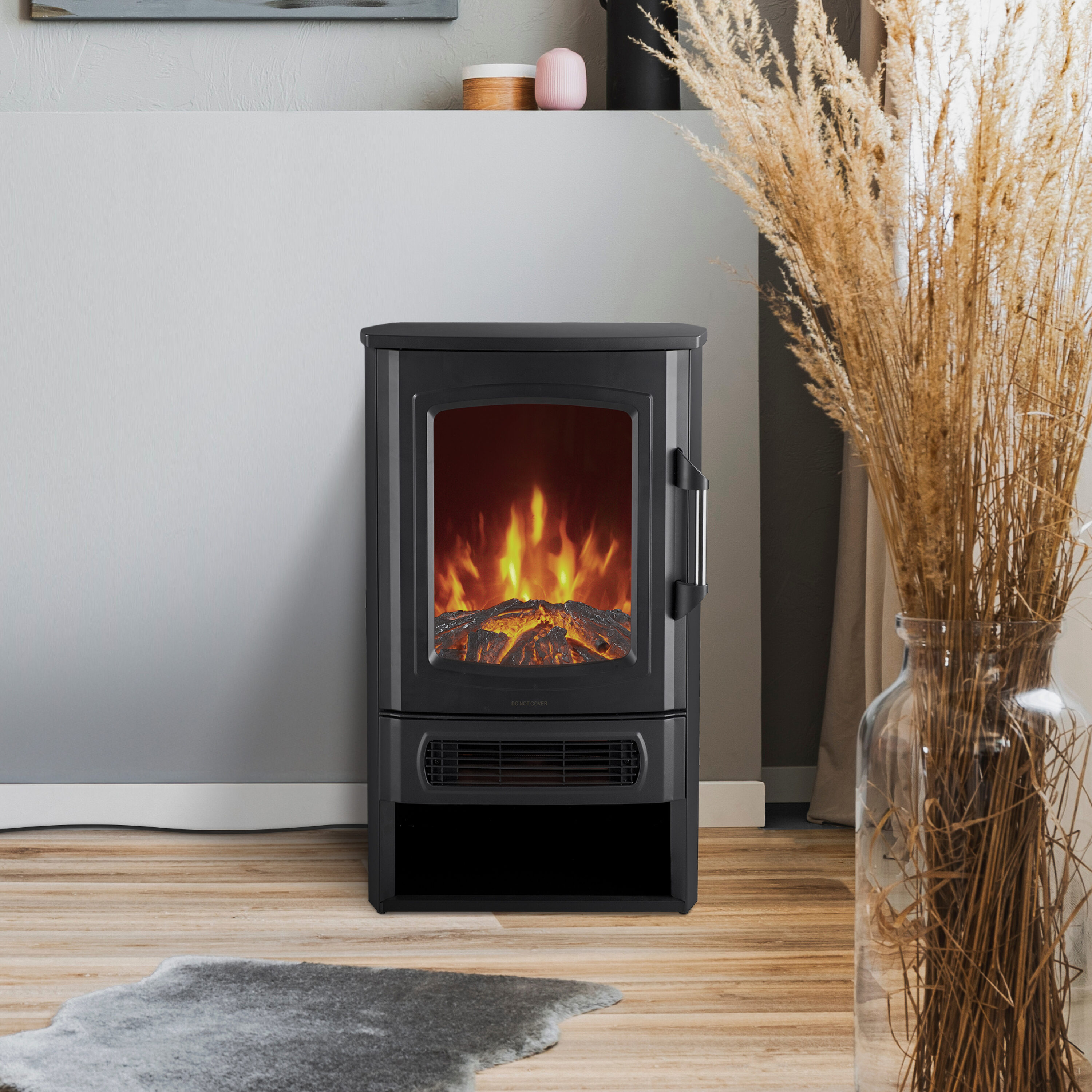 Cambridge CAM2918FSEF-1BLK 17.5-in W Black Free standing LED Tabletop Electric Fireplace with Remote Control Included