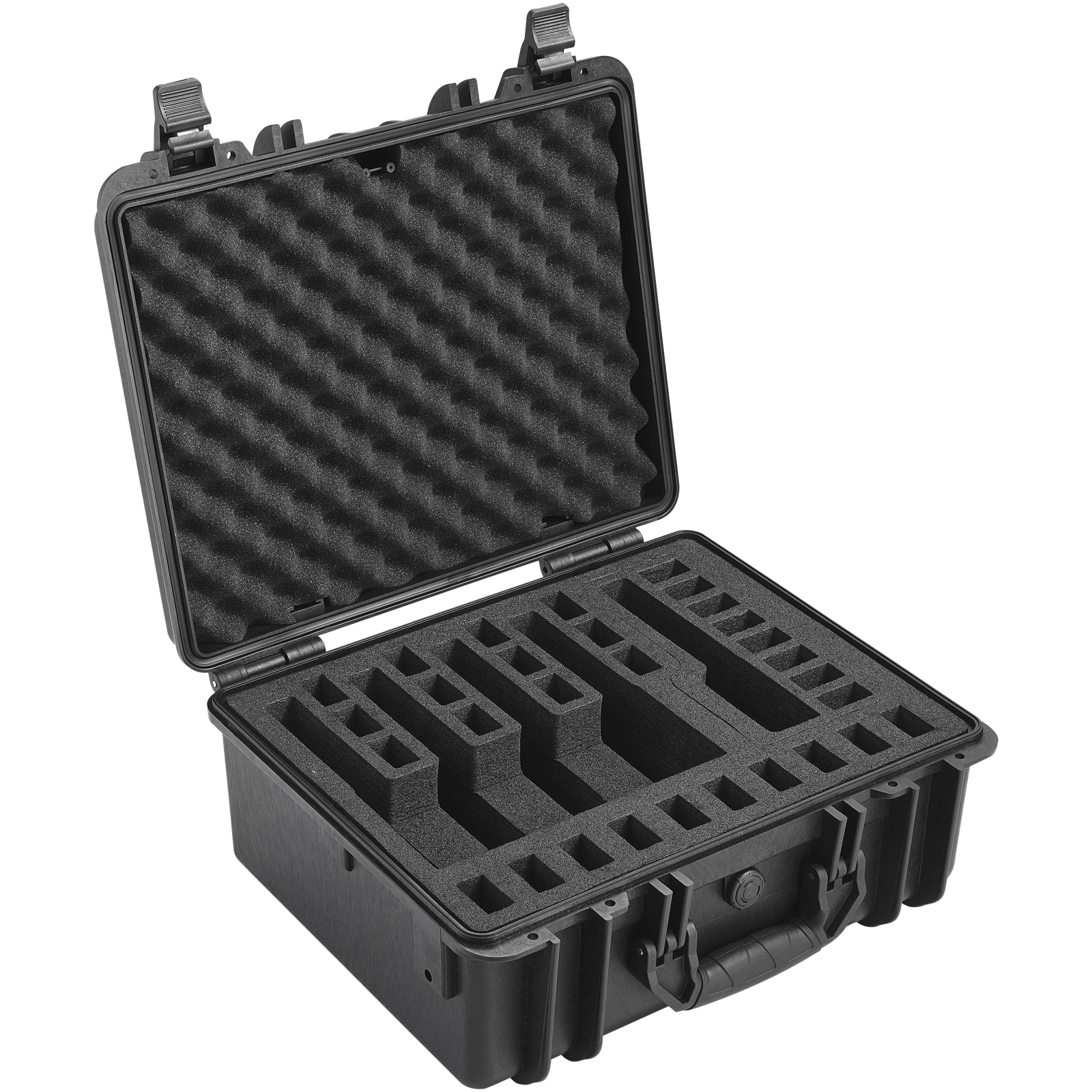 VEVOR SCYZSQHRN5ZQ04874V0 Hard Pistol Cases with Pre-cut Lining  Waterproof and Dustproof Hard Gun Case for 5 Pistol  18.9×16.3×8.5 in Lockable Pistol Case  Black